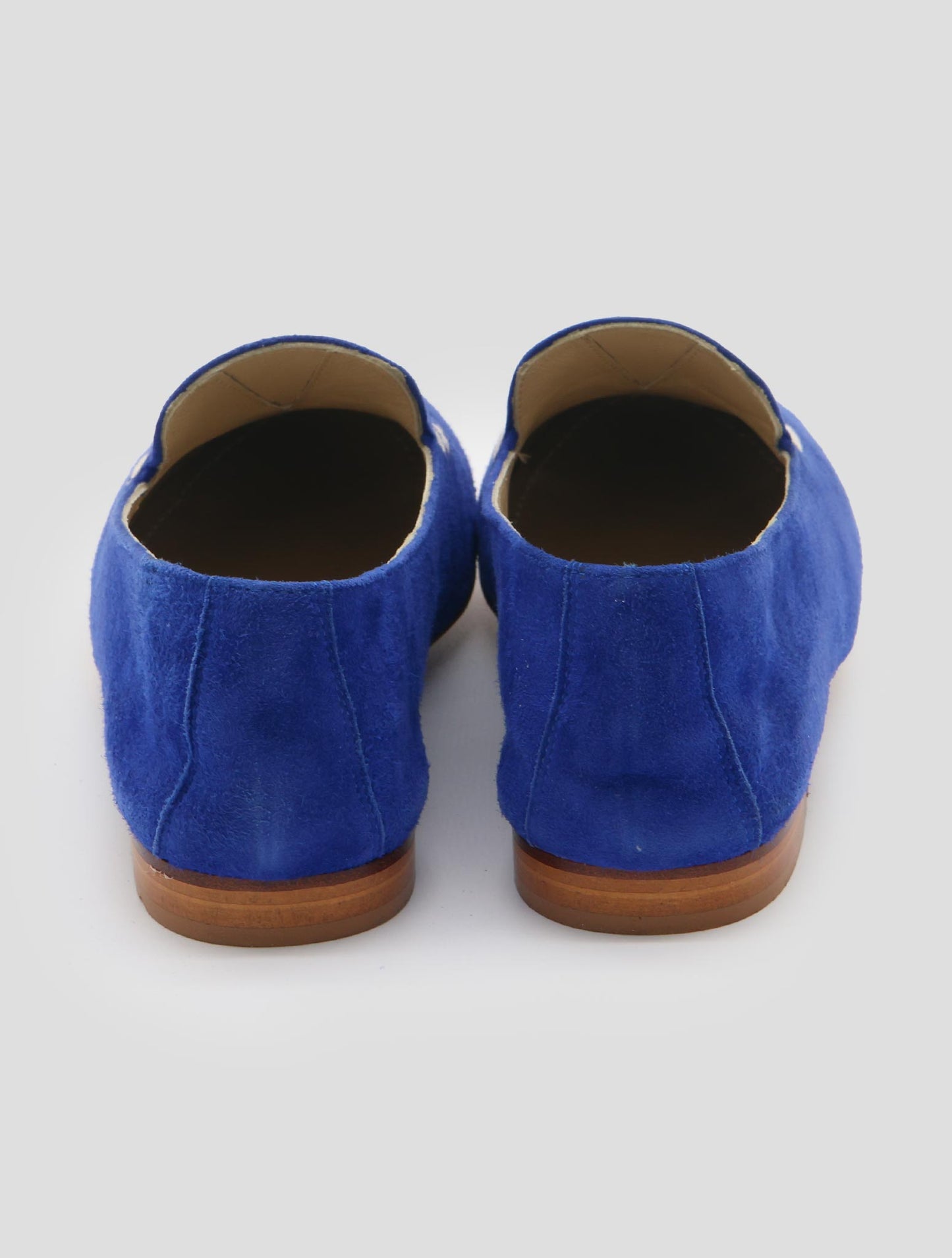 Kiton Blue Leather Suede Loafers Women