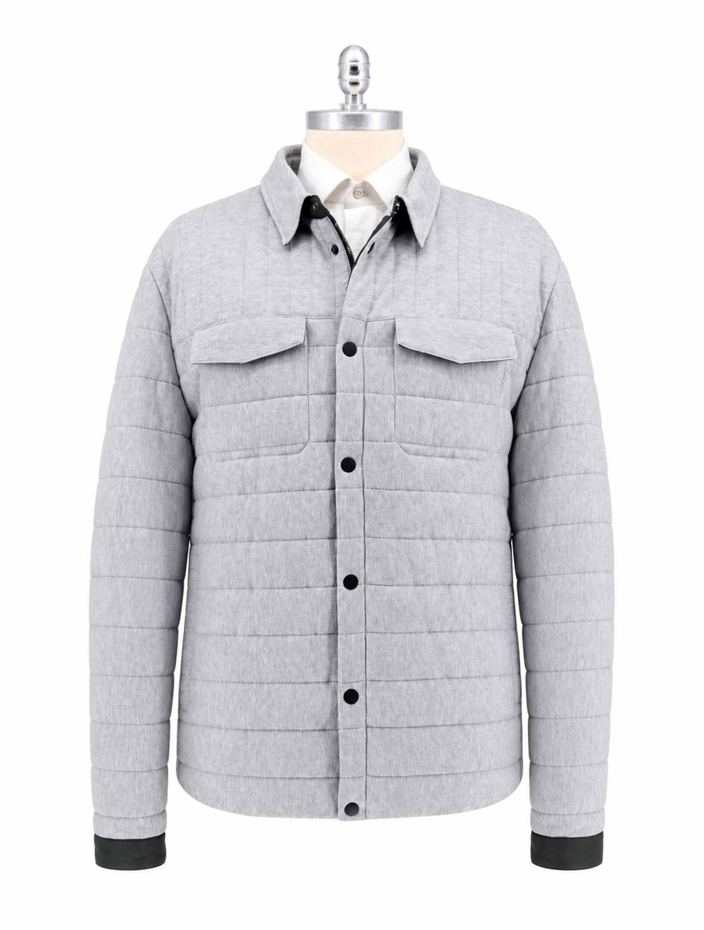 Kiton Gray Cotton Cashmere Coat