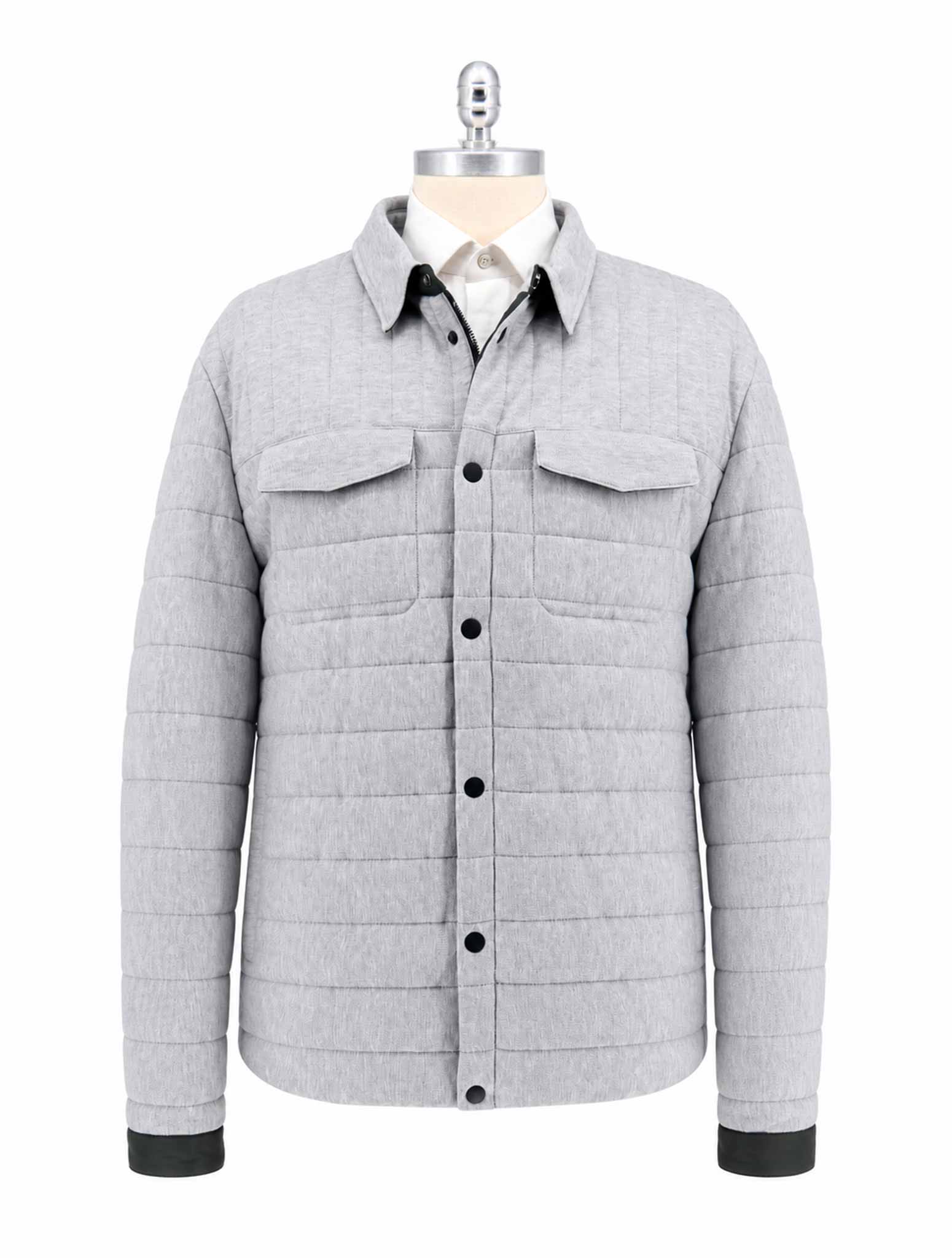 Kiton Gray Cotton Cashmere Coat