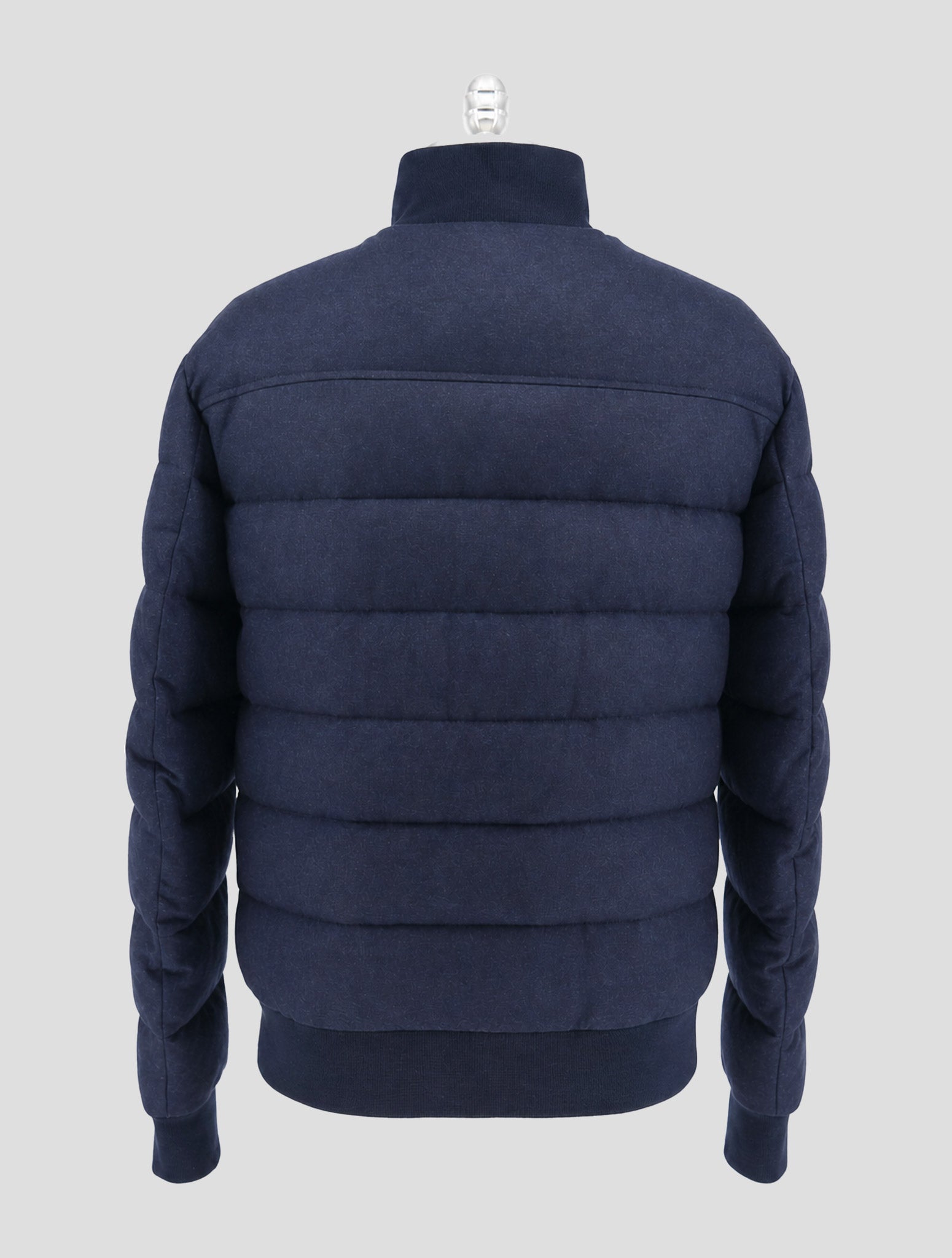 Kiton Blue Leather Suede Cashmere Coat