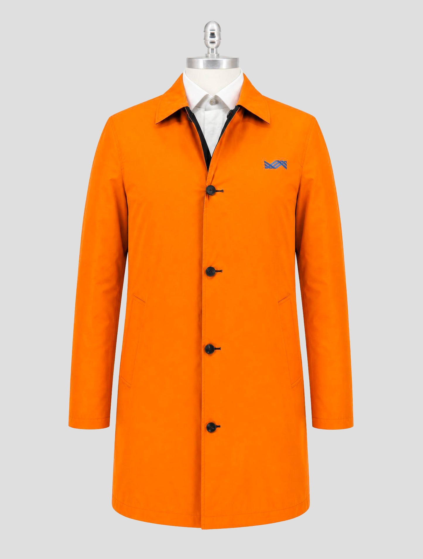 Kiton Knt Orange Black Pl Reverse Overcoat