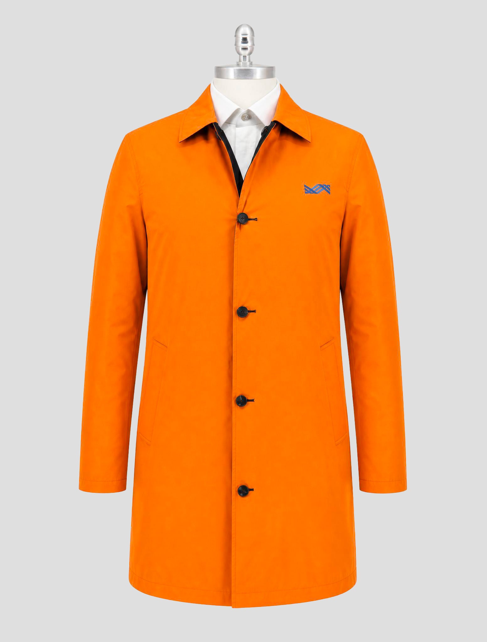 Kiton Knt Orange Black Pl Reverse Overcoat