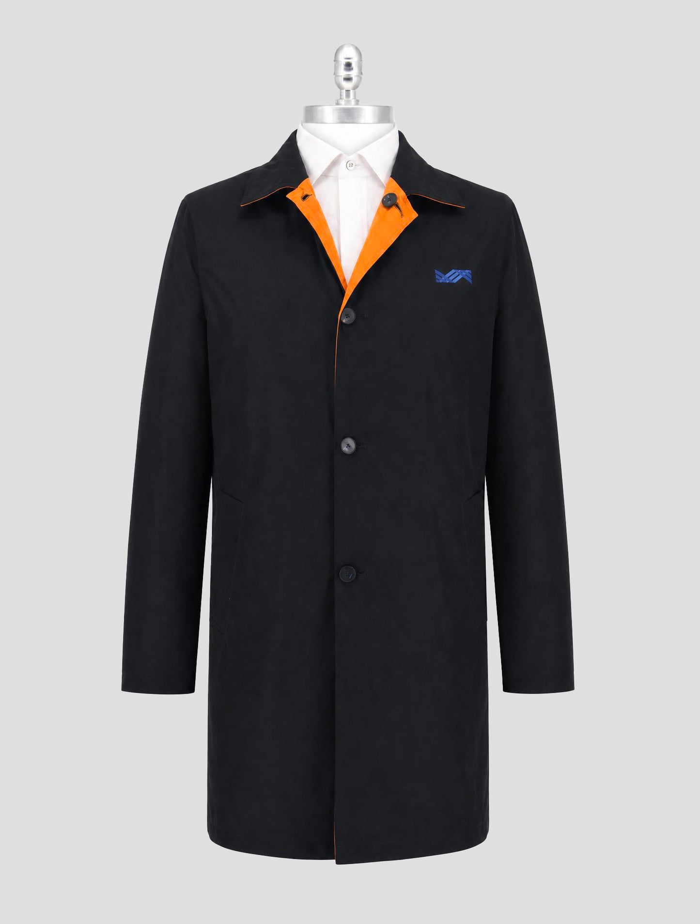 Kiton Knt Orange Black Pl Reverse Overcoat