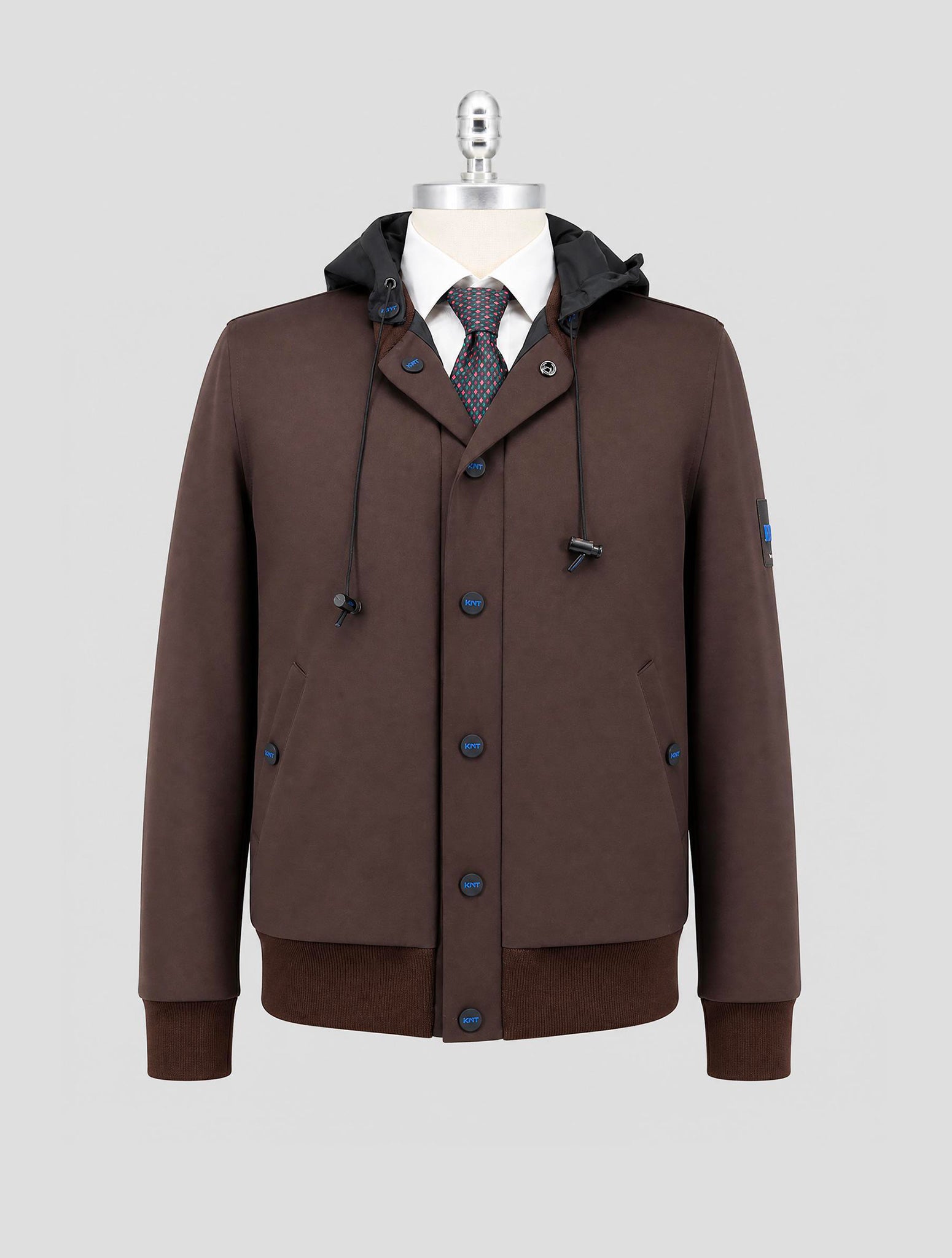 Kiton Knt Brown Pl Cotton Pa Coat
