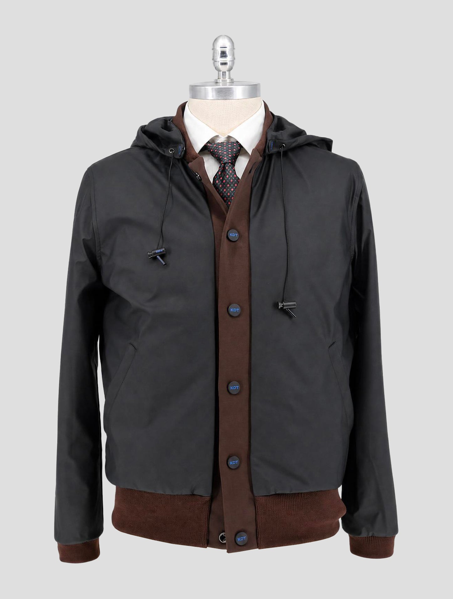 Kiton Knt Brown Pl Cotton Pa Coat