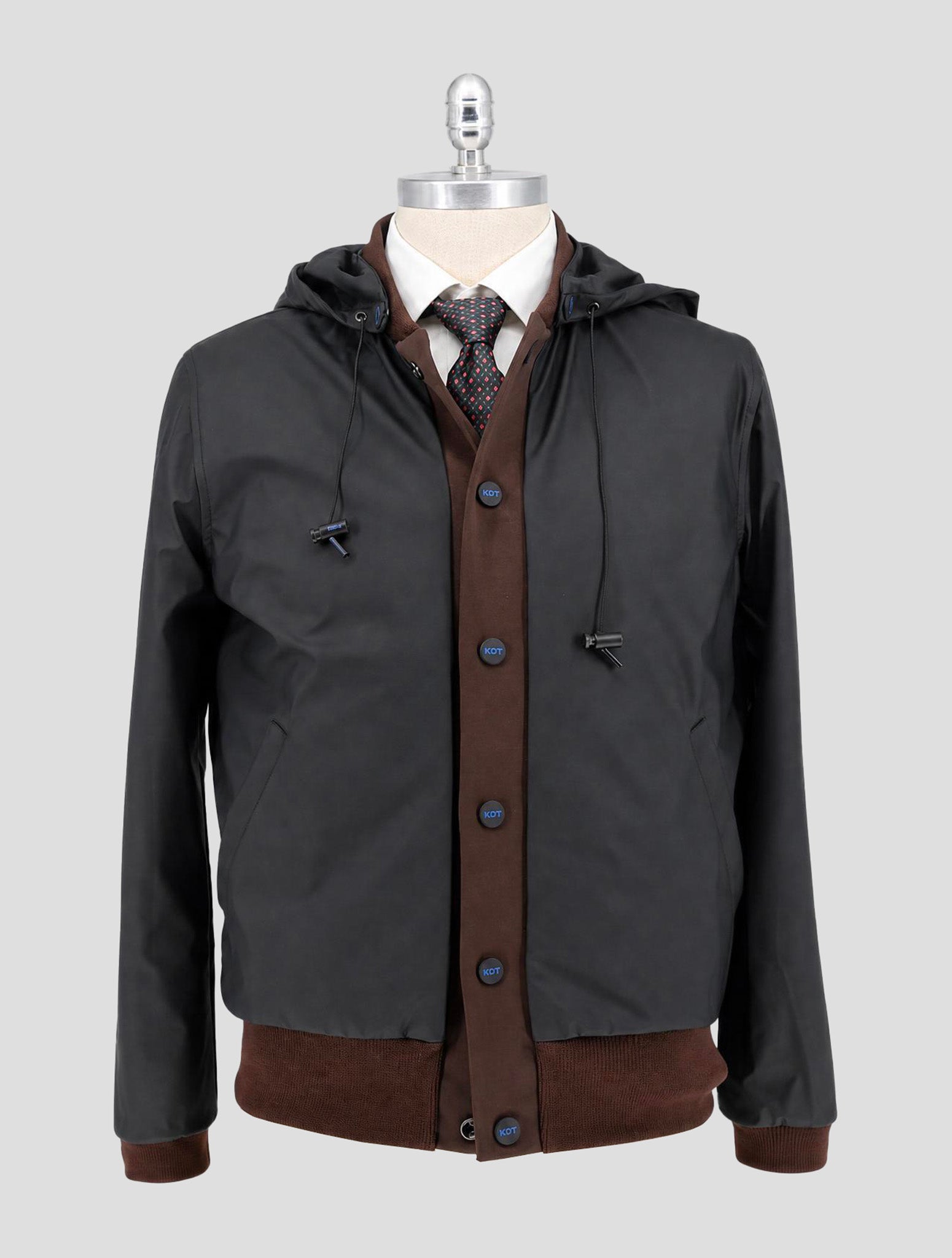 Kiton Knt Brown Pl Cotton Pa Coat