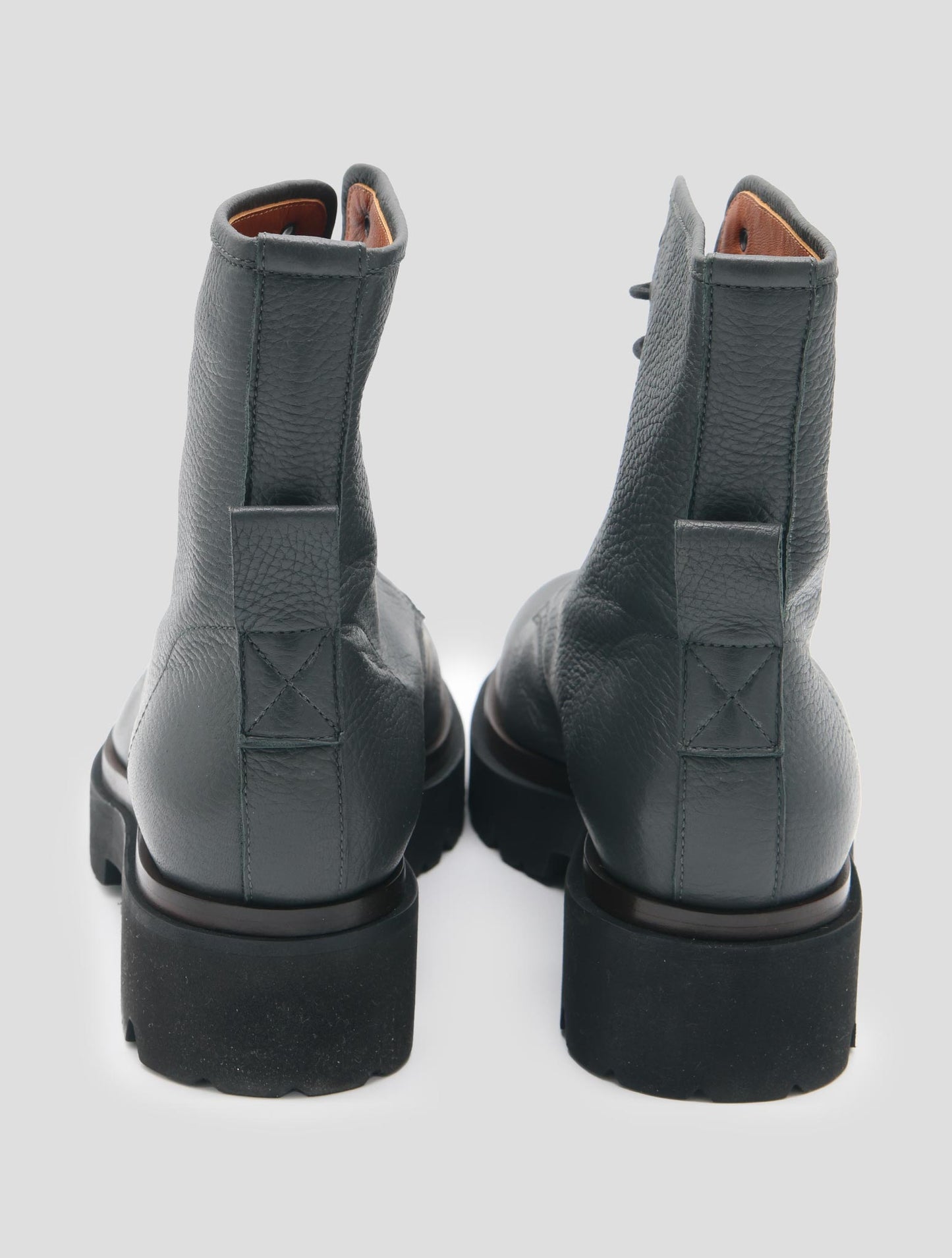 Kiton Gray Leather Deer Long Boots Women