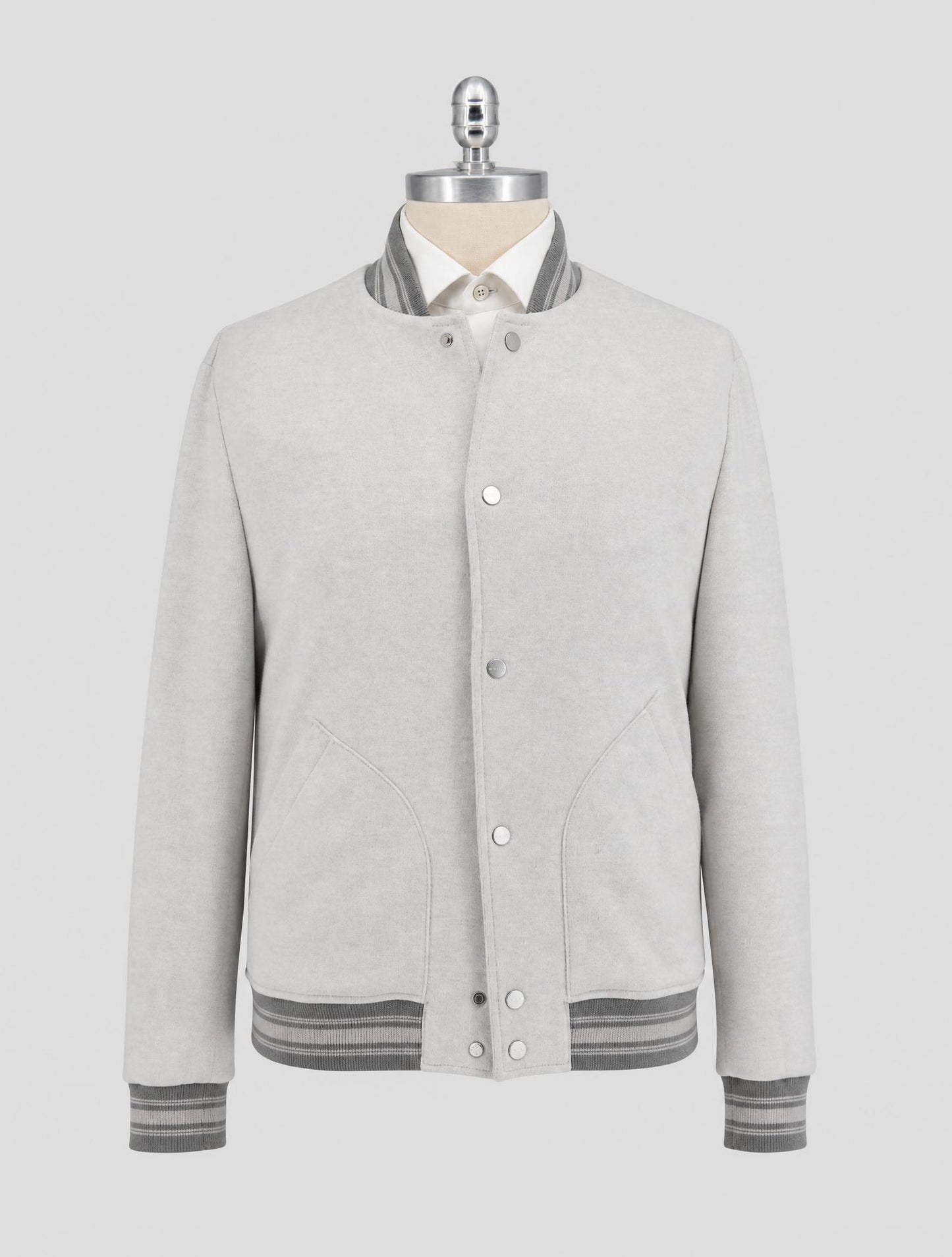 Kiton Gray Brown Cashmere Pa Reverse Coat