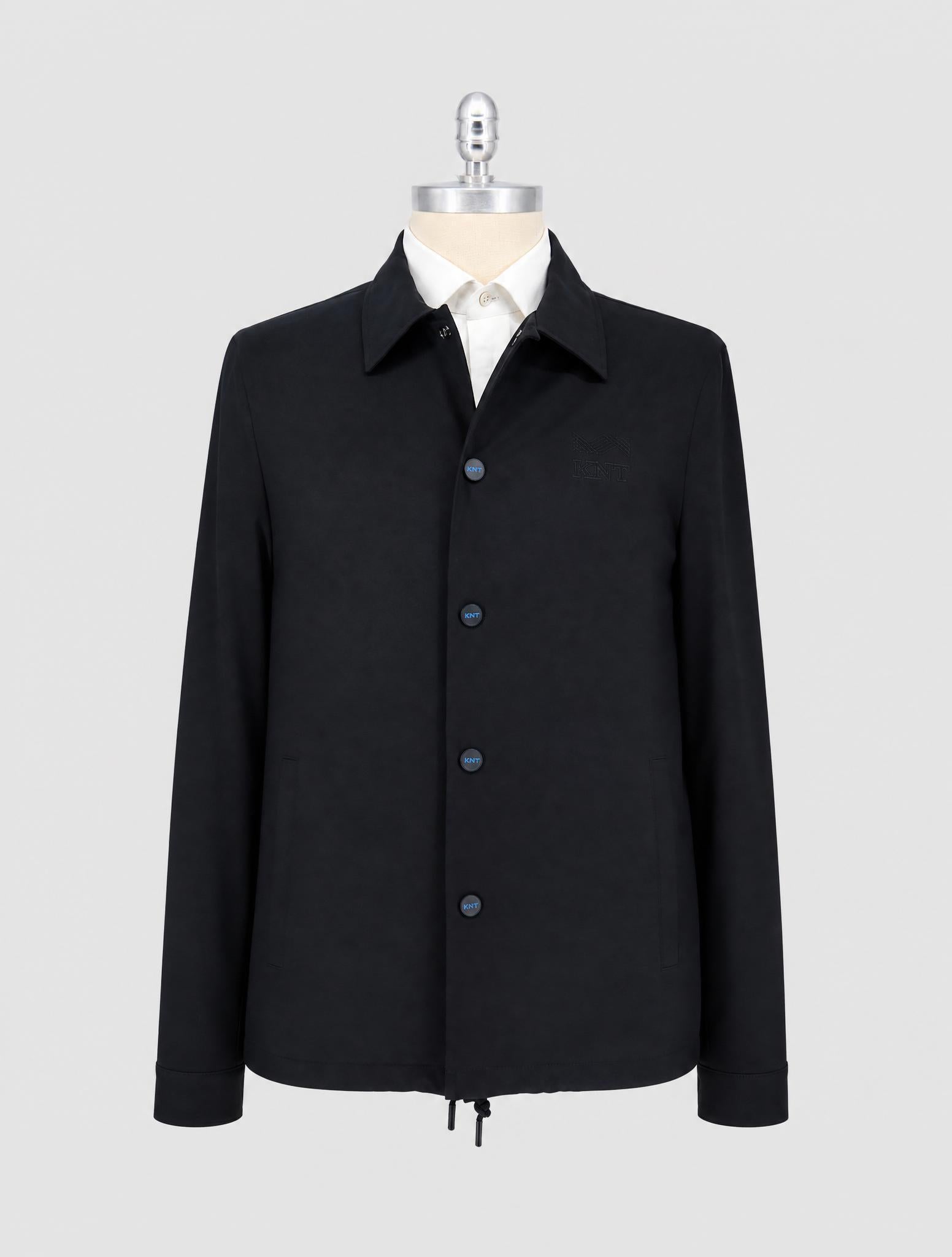 Kiton Knt Black Virgin Wool Coat