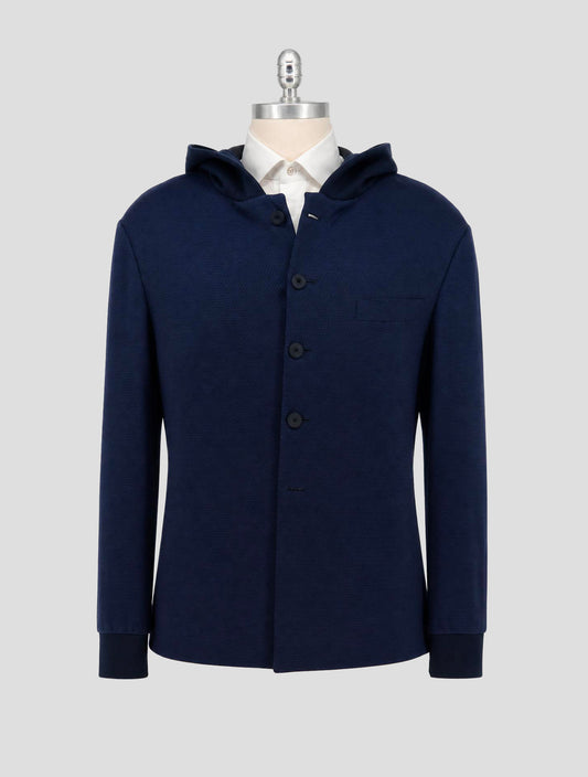 Kiton Knt Blue Wool Coat