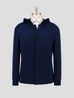 Kiton Knt Blue Wool Coat