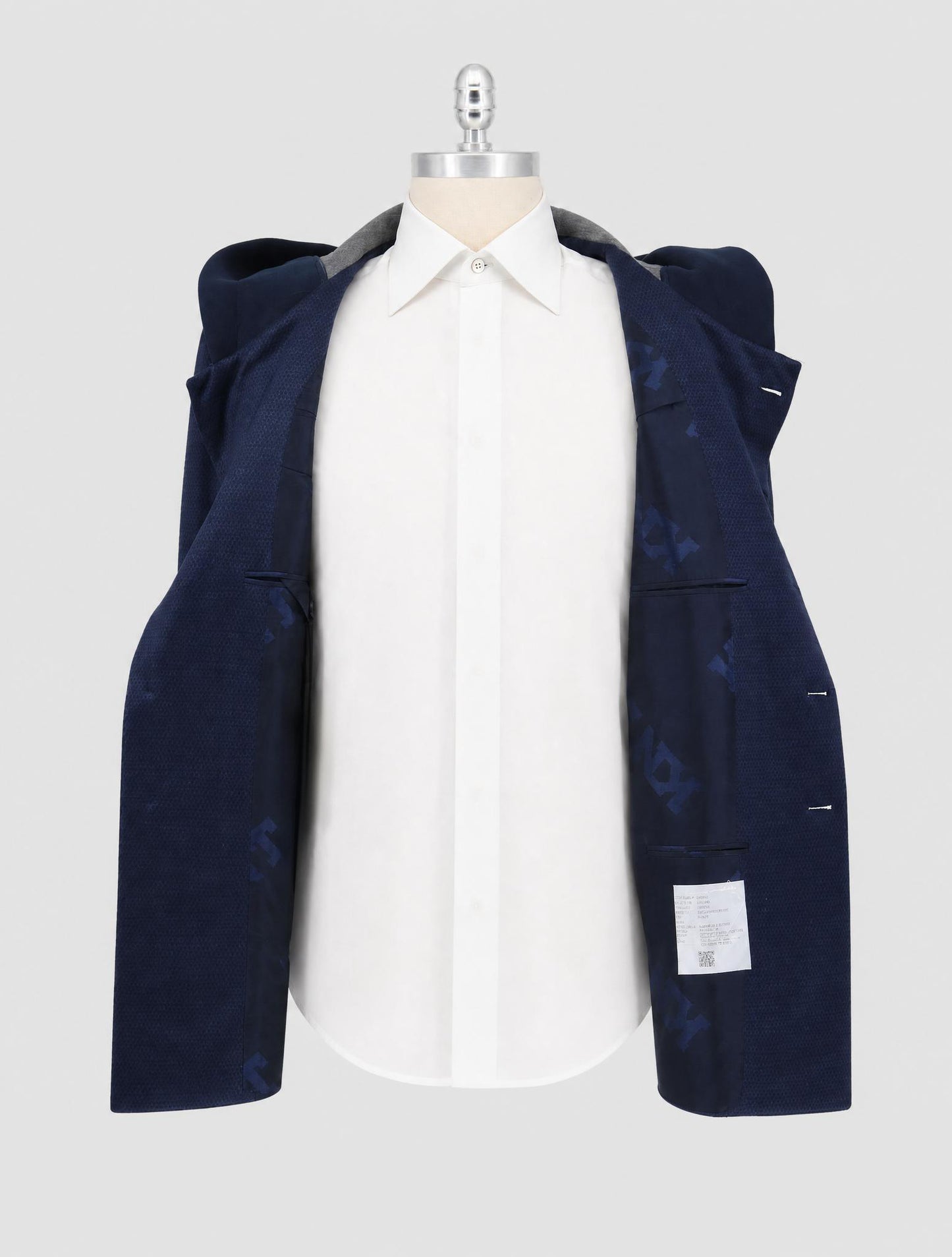 Kiton Knt Blue Wool Coat