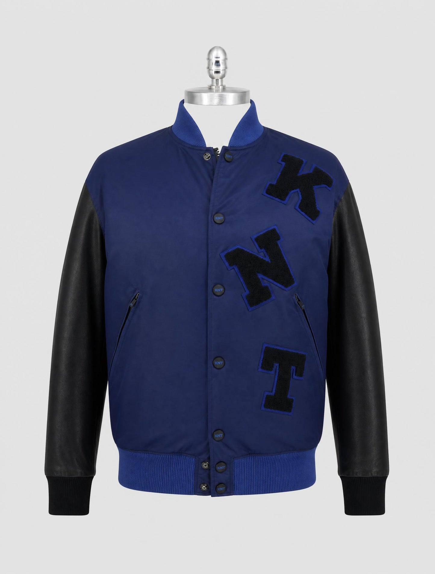 Kiton Knt Blue Pa Leather Coat
