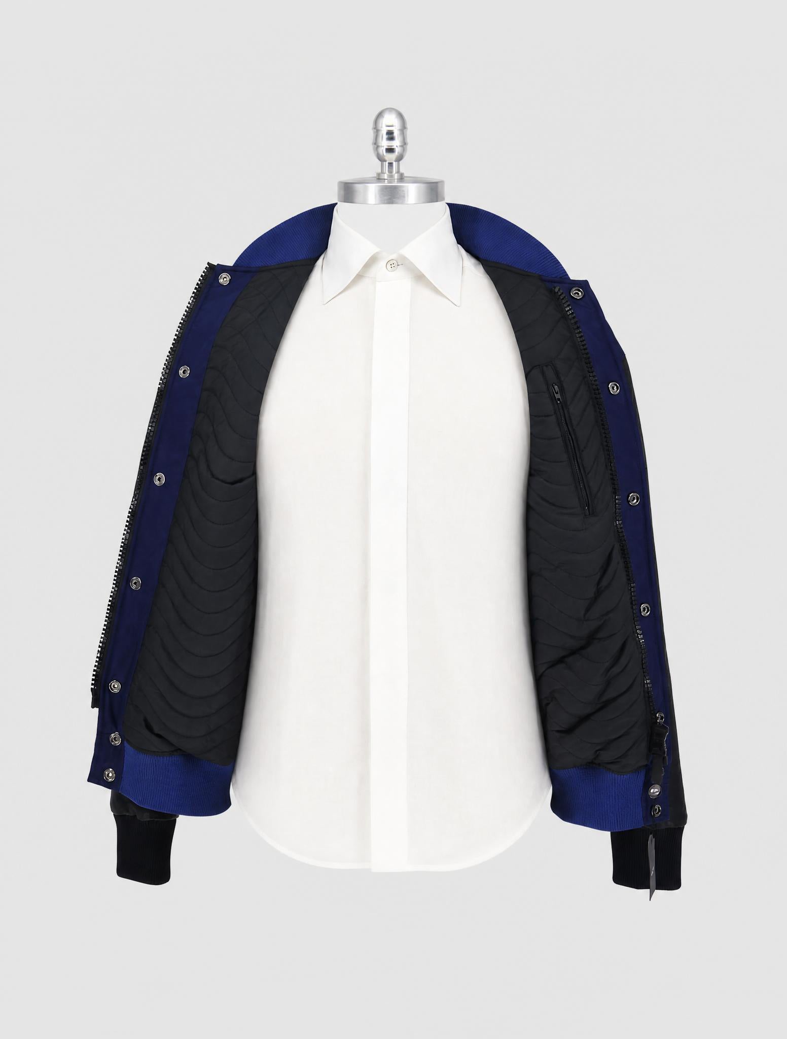 Kiton Knt Blue Pa Leather Coat