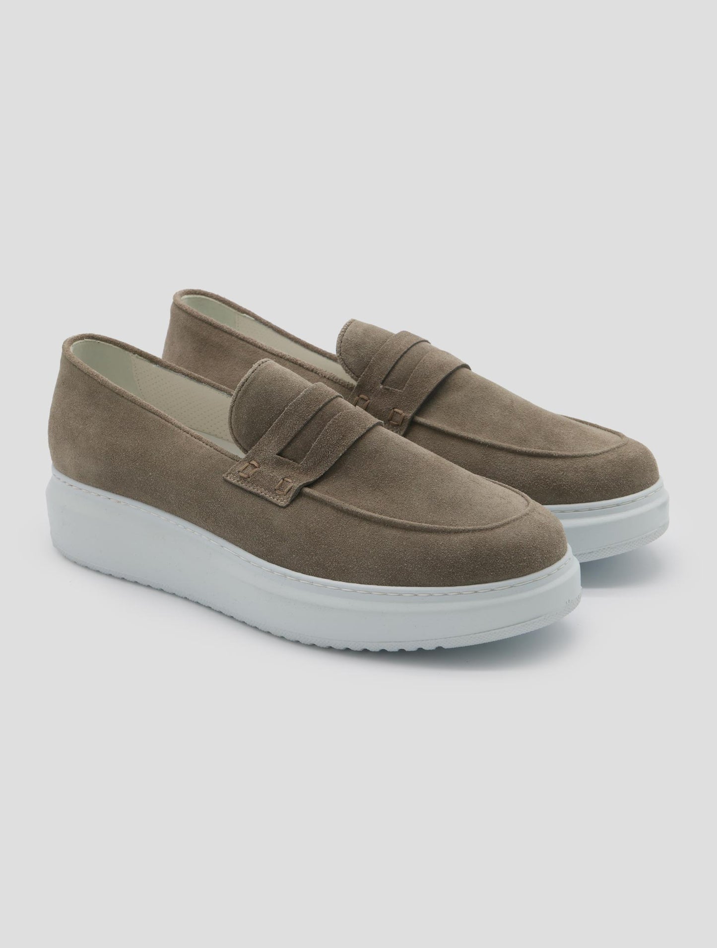 Kiton Beige Leather Suede Loafers