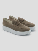 Kiton Beige Leather Suede Loafers