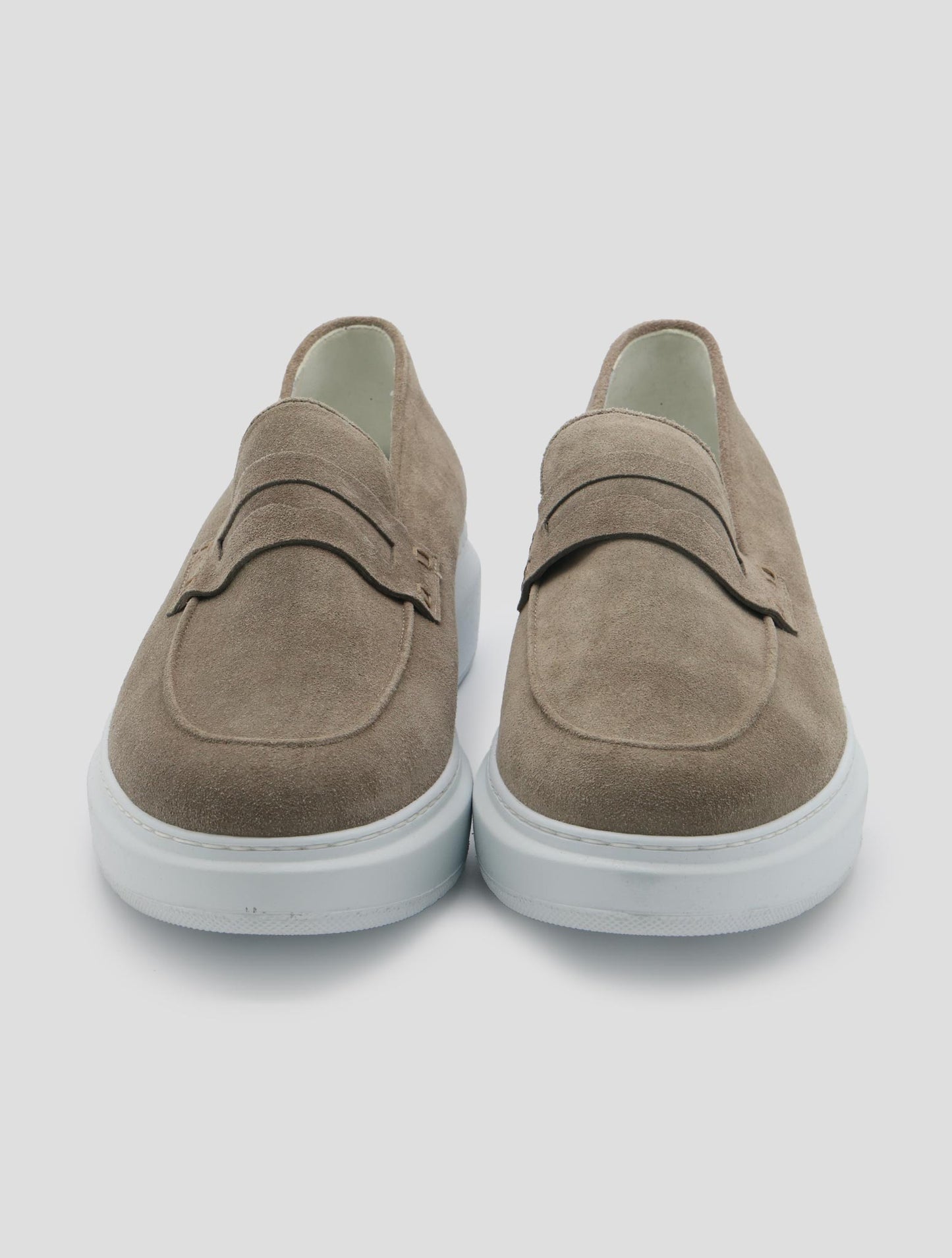 Kiton Beige Leather Suede Loafers