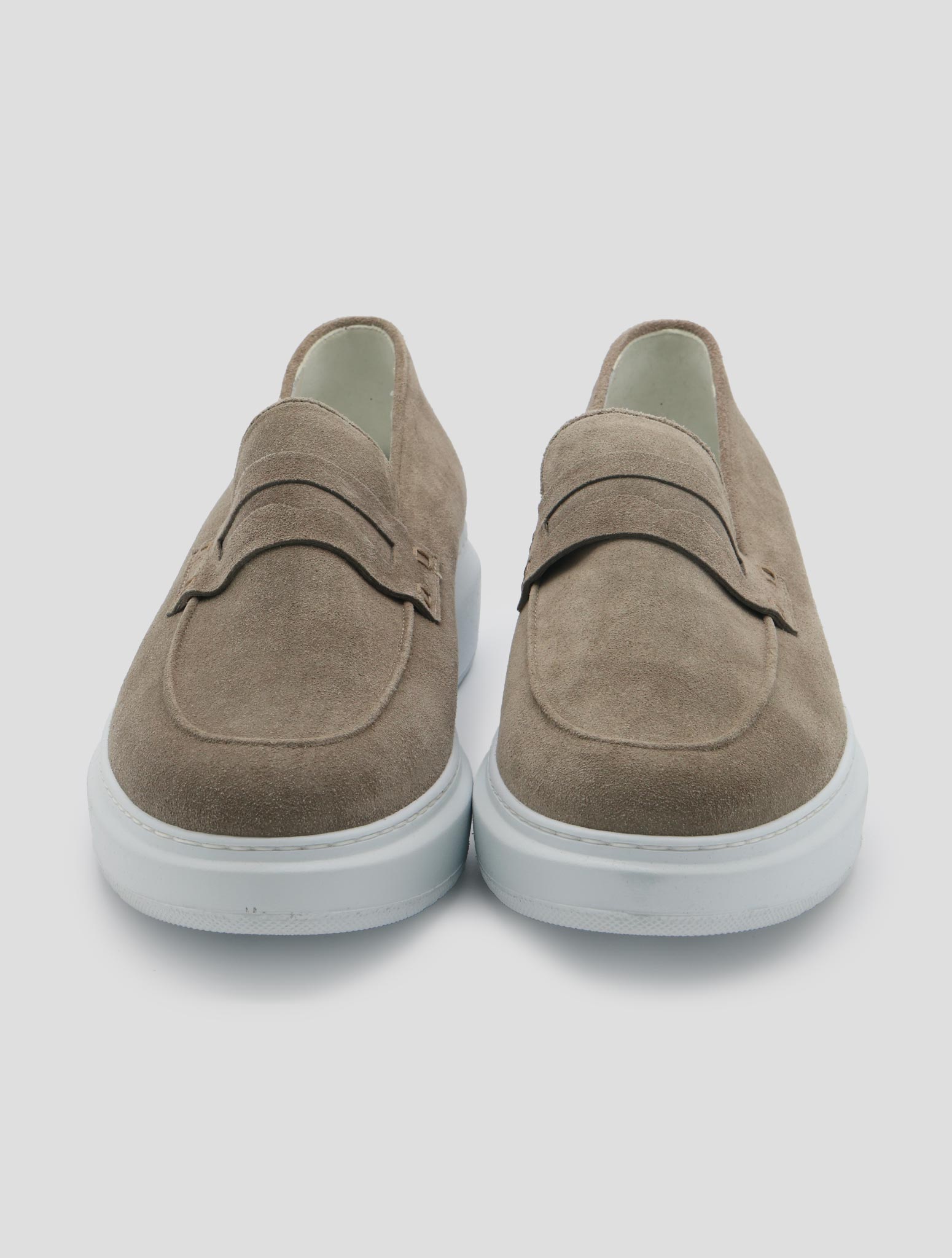 Kiton Beige Leather Suede Loafers