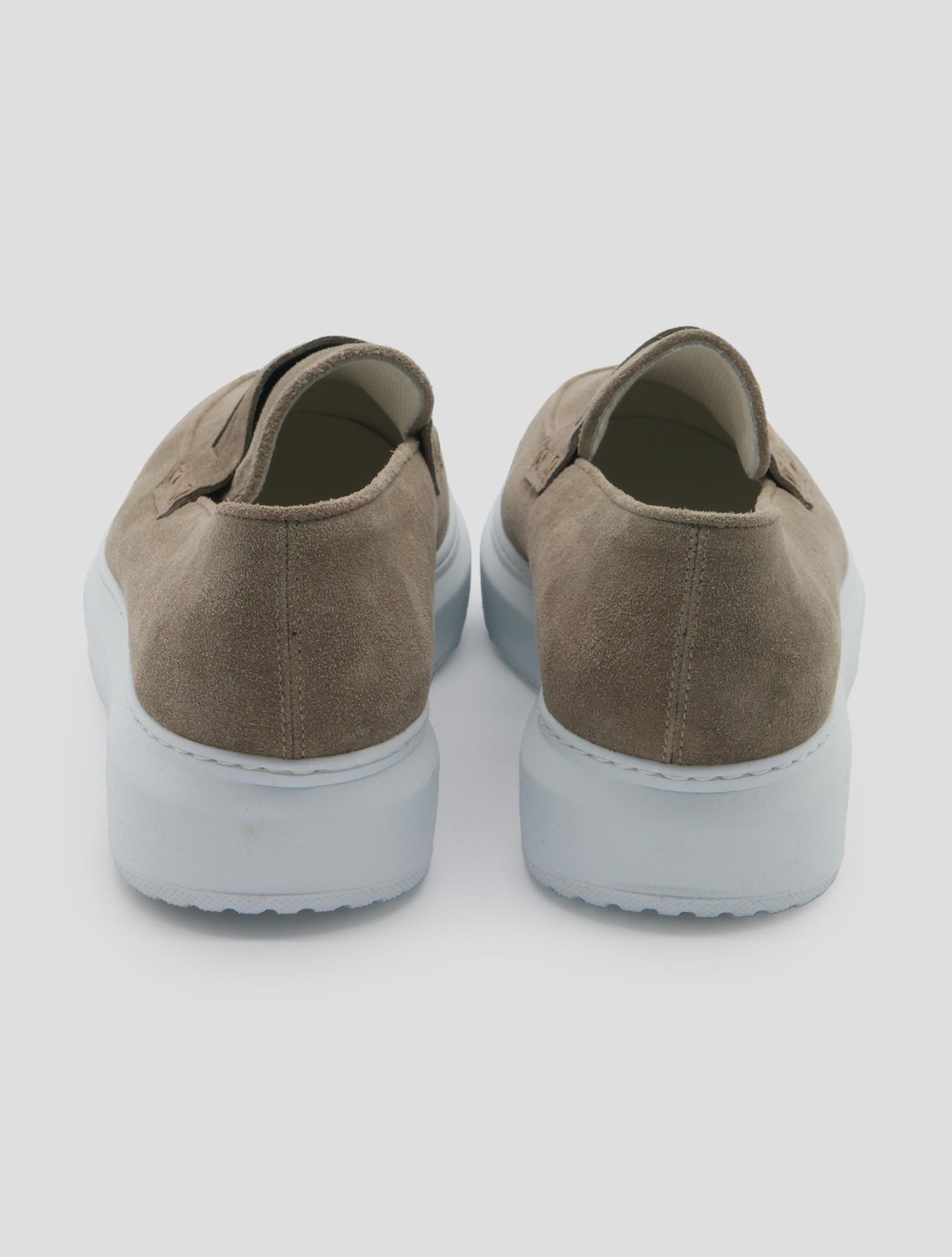 Kiton Beige Leather Suede Loafers
