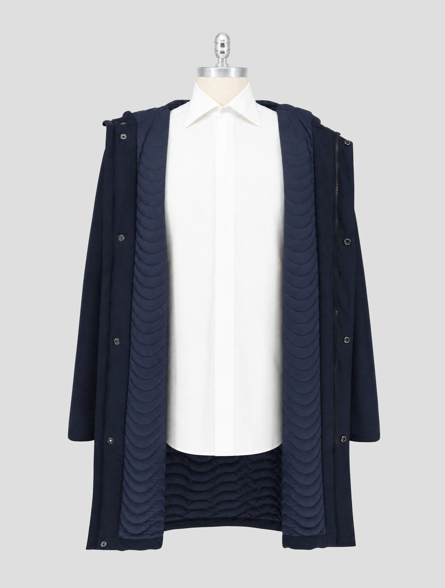 Kiton Knt Dark Blue Pa Coat