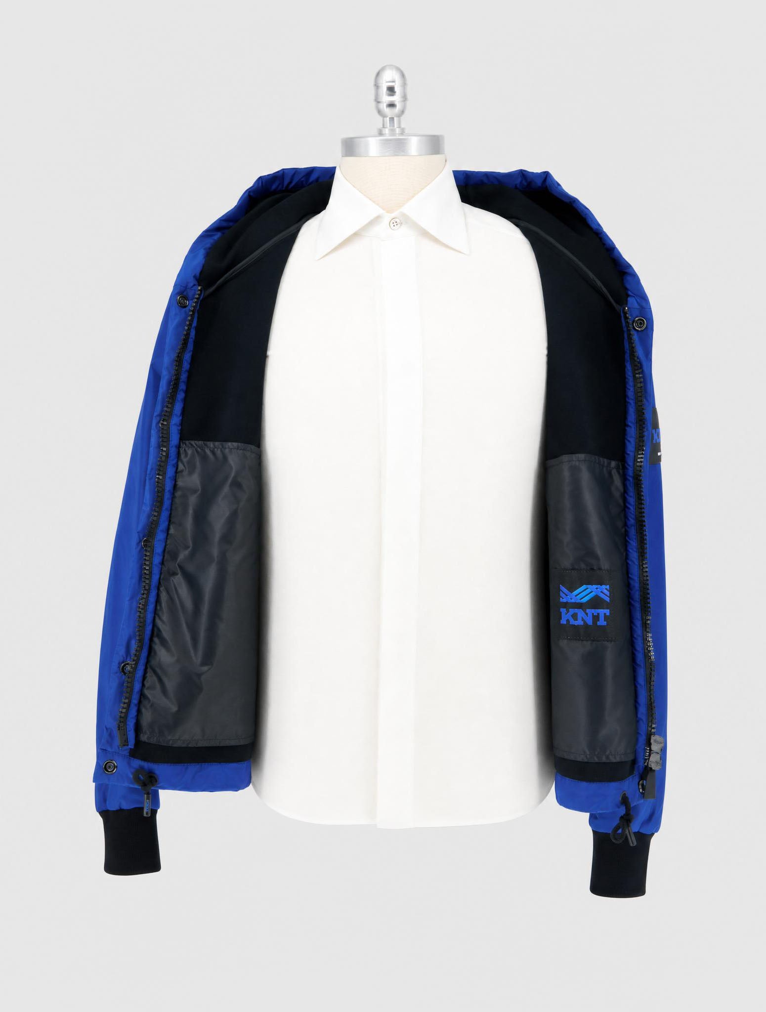 Kiton Knt Black Blue Modal Coat