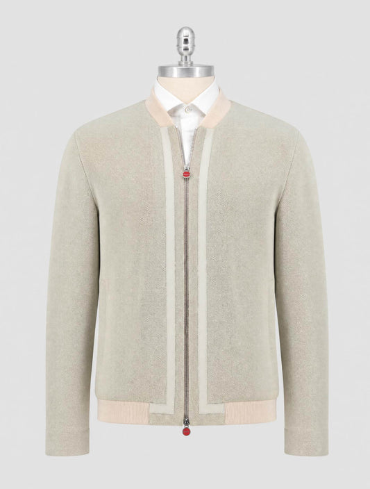 Kiton Green Leather Suede Coat
