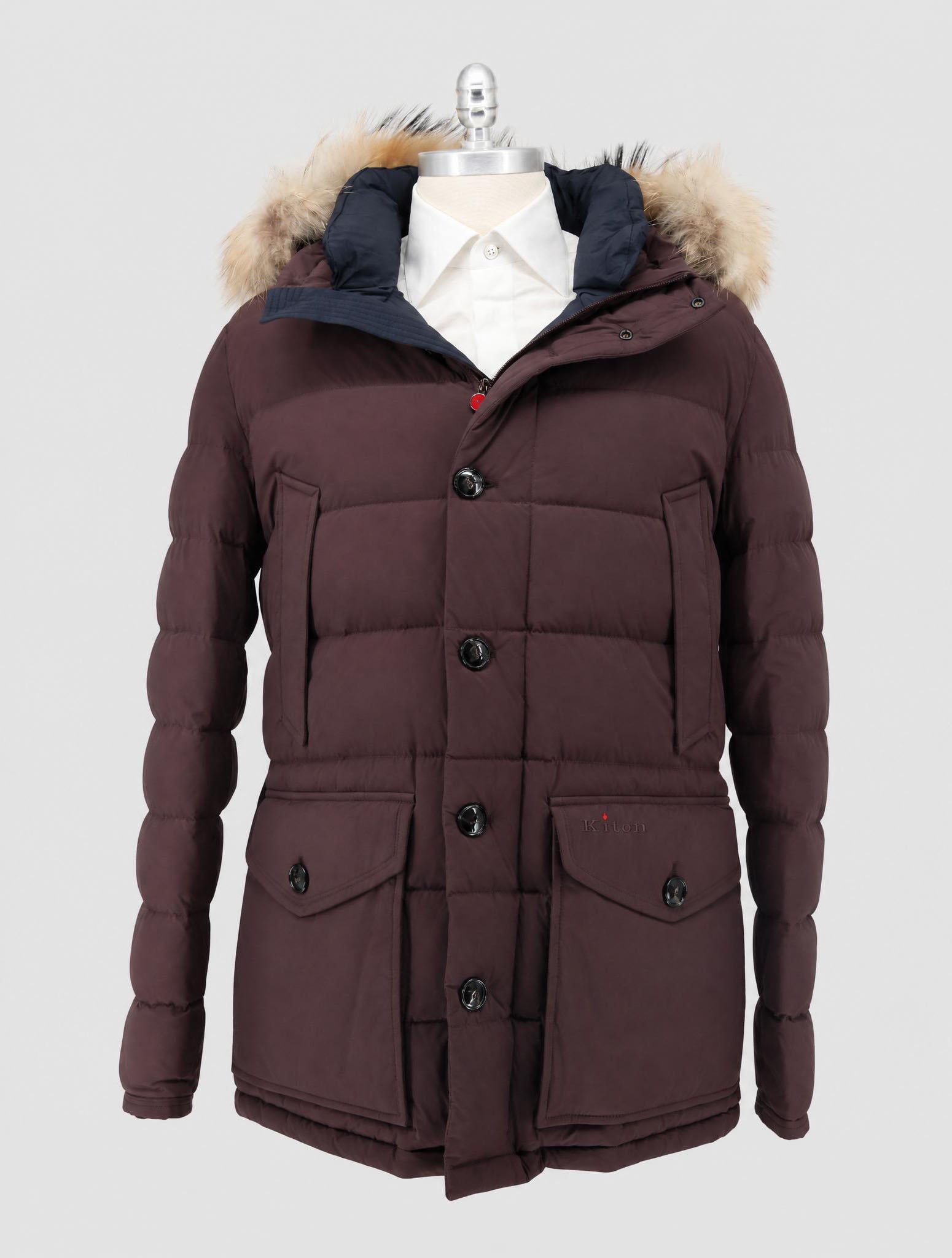 Kiton Brown Pa  Ea Coat