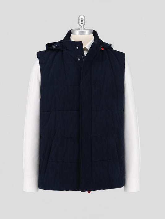 Kiton Blue Leather Gilet