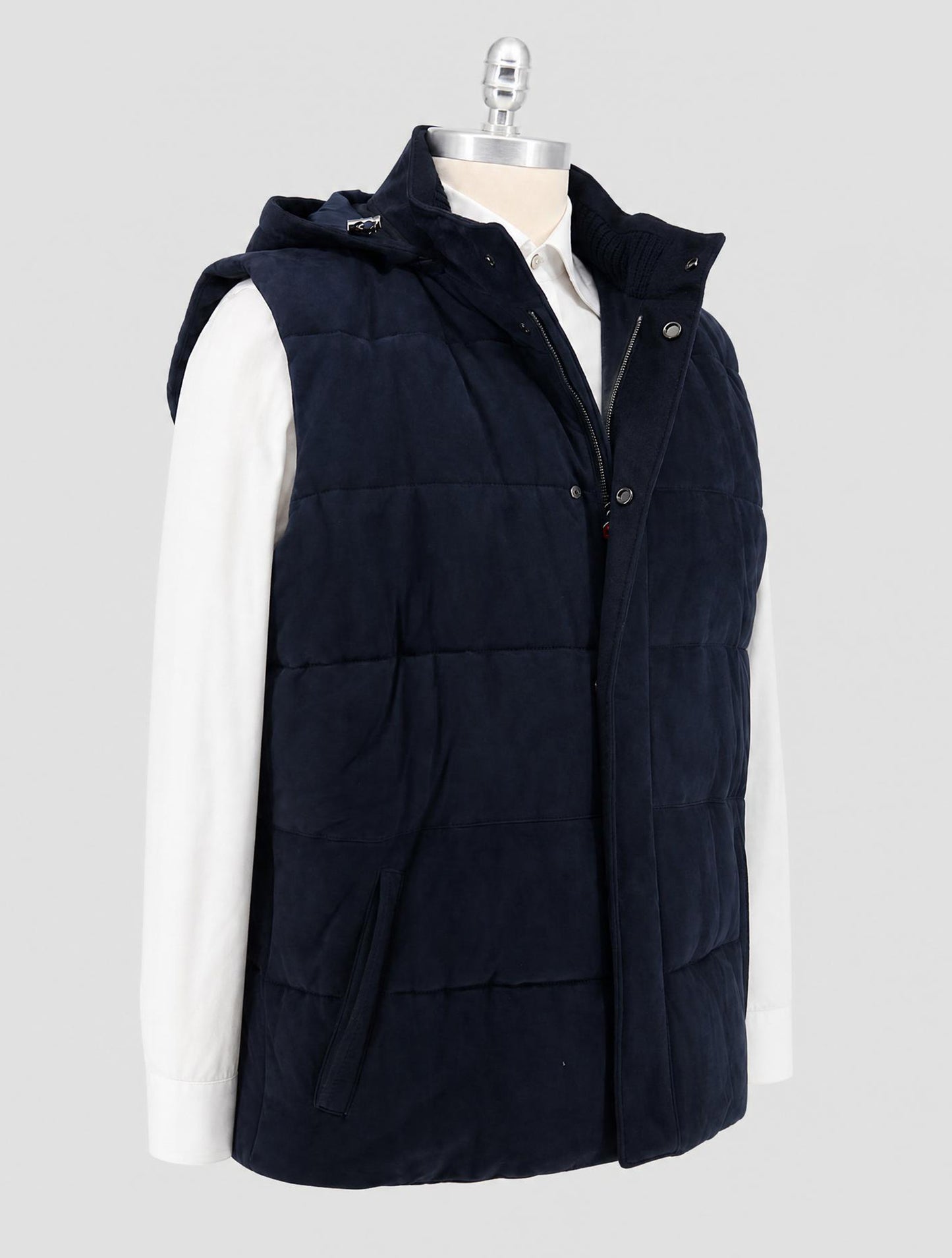 Kiton Blue Leather Gilet