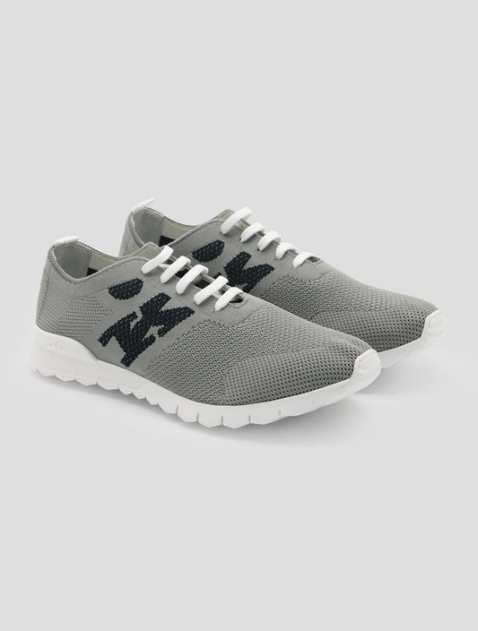 Kiton Gray Cotton Ea Sneakers