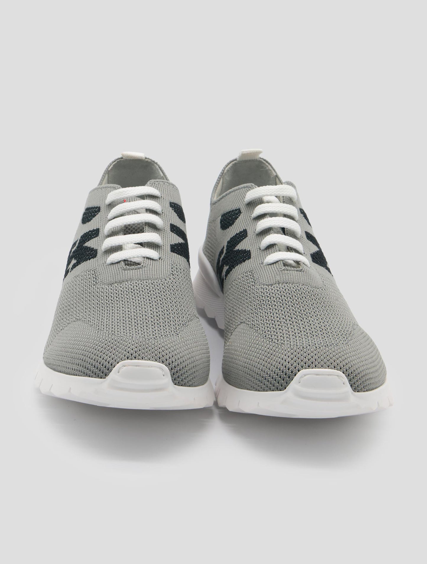 Kiton Gray Cotton Ea Sneakers