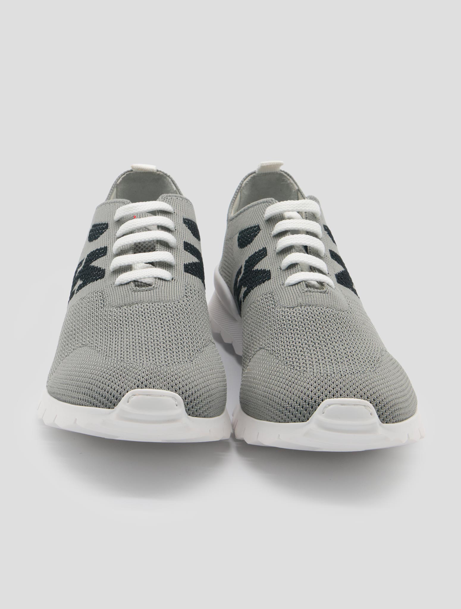 Kiton Gray Cotton Ea Sneakers