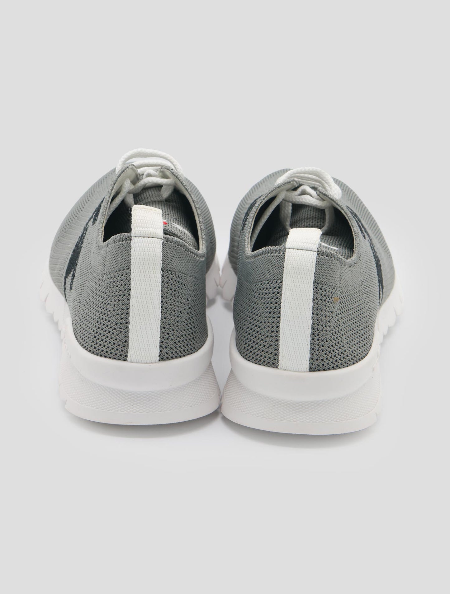 Kiton Gray Cotton Ea Sneakers
