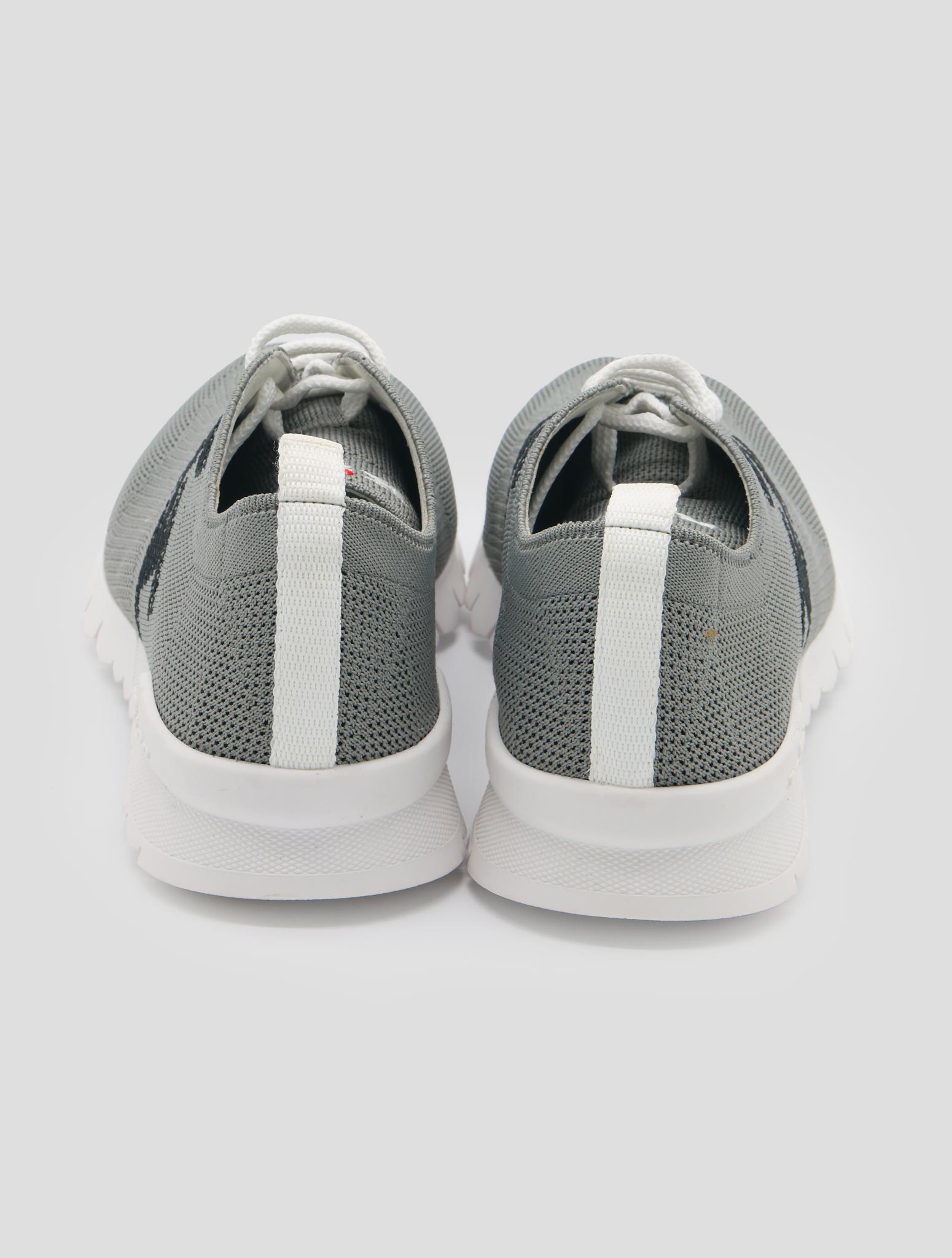 Kiton Gray Cotton Ea Sneakers