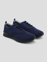 Kiton Blue Cotton Ea Sneakers