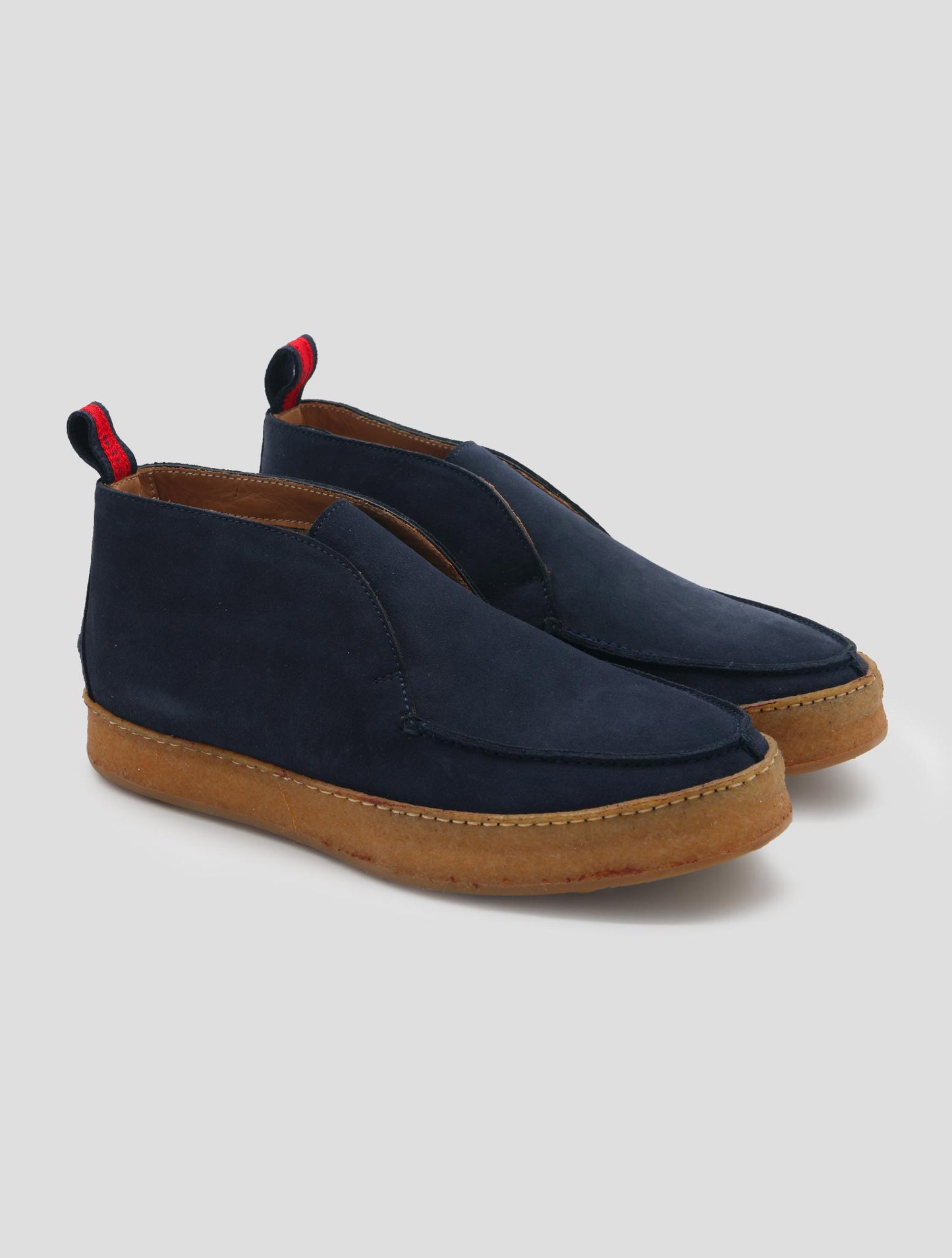 Kiton Blue Leather Suede Inside Fur Boots