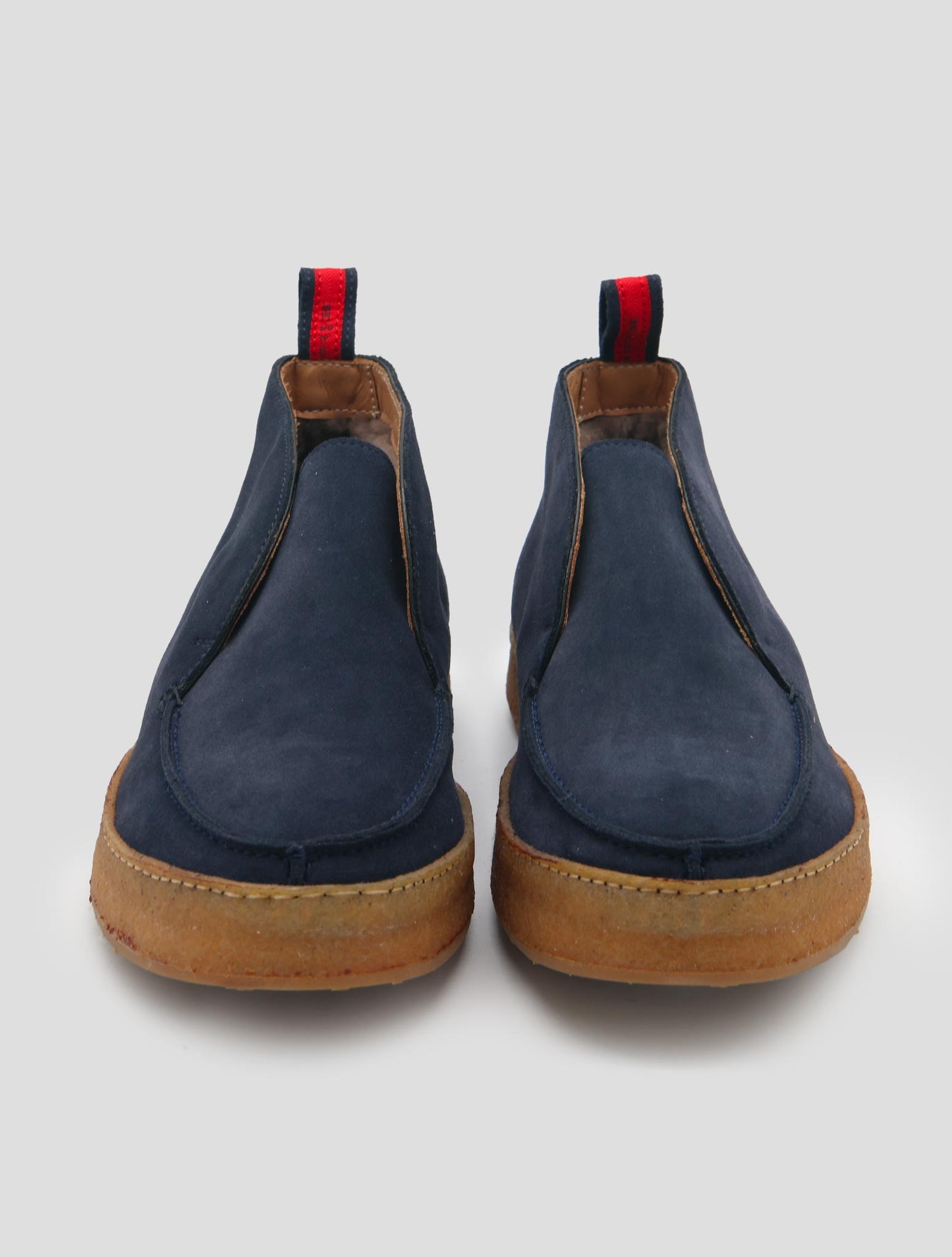 Kiton Blue Leather Suede Inside Fur Boots