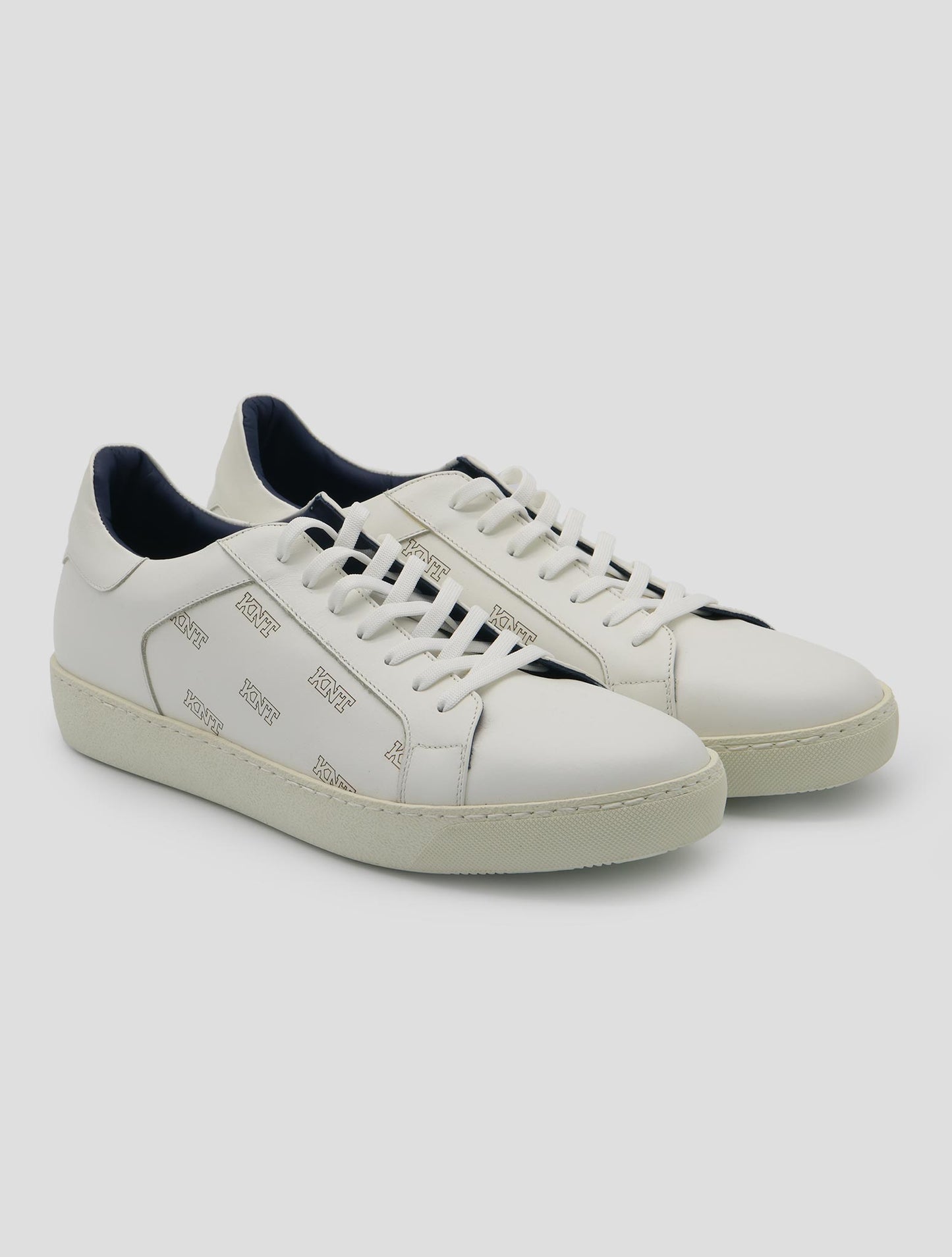 Kiton Knt White Leather Sneakers