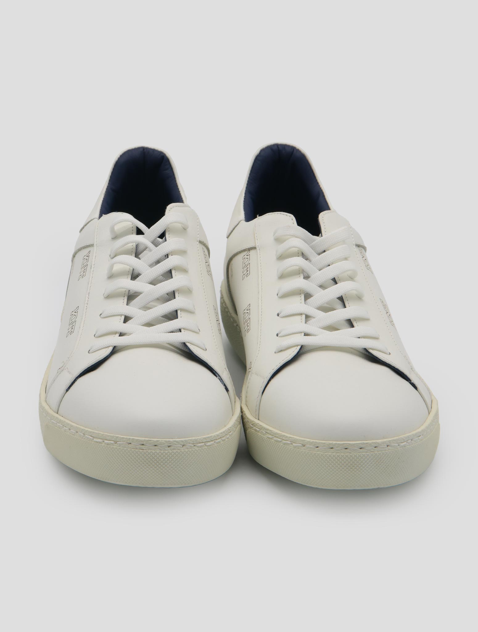 Kiton Knt White Leather Sneakers