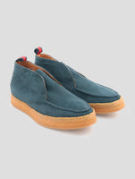 Kiton Blue Green Leather Suede Inside Fur Boots