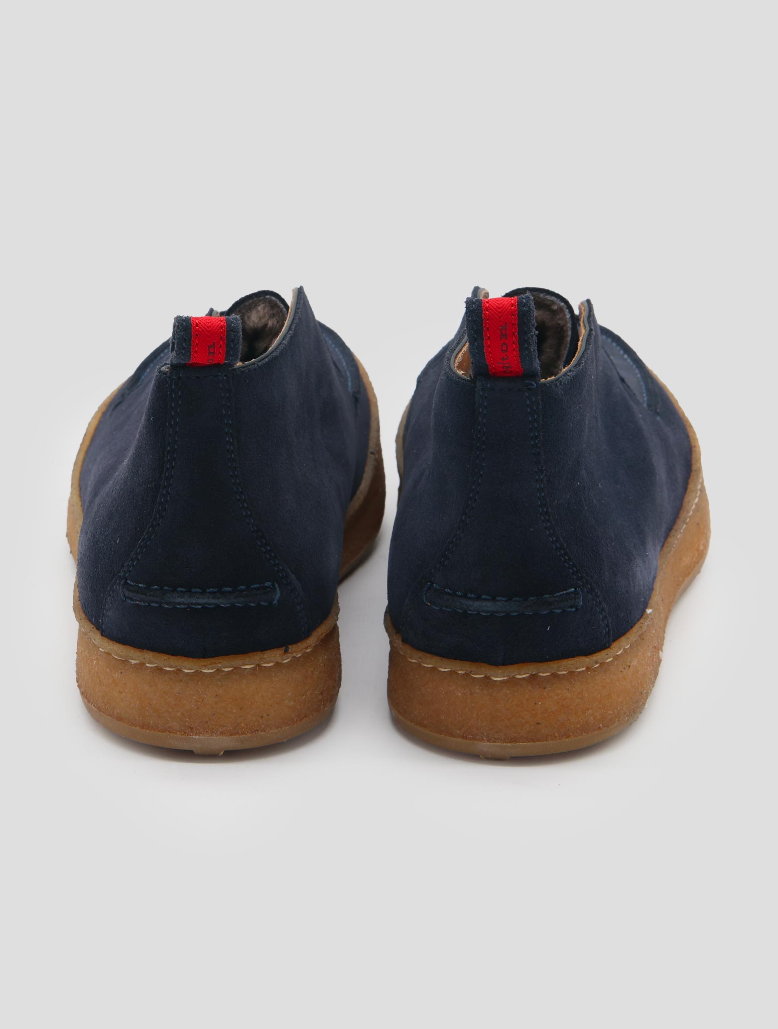 Kiton Blue Leather Suede Inside Fur Boots