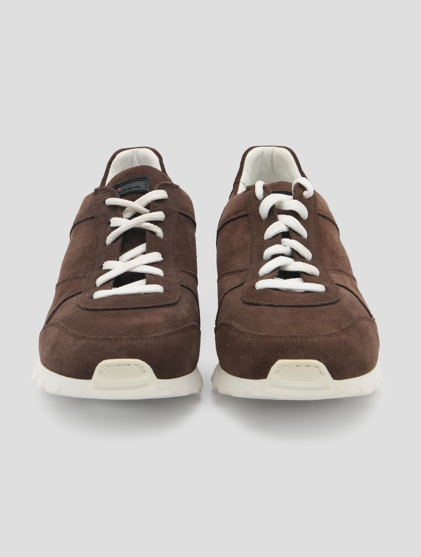 Kiton Brown Leather Suede Sneakers