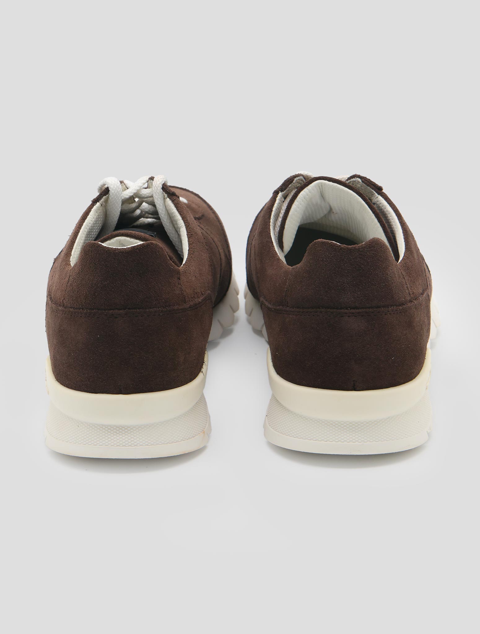 Kiton Brown Leather Suede Sneakers