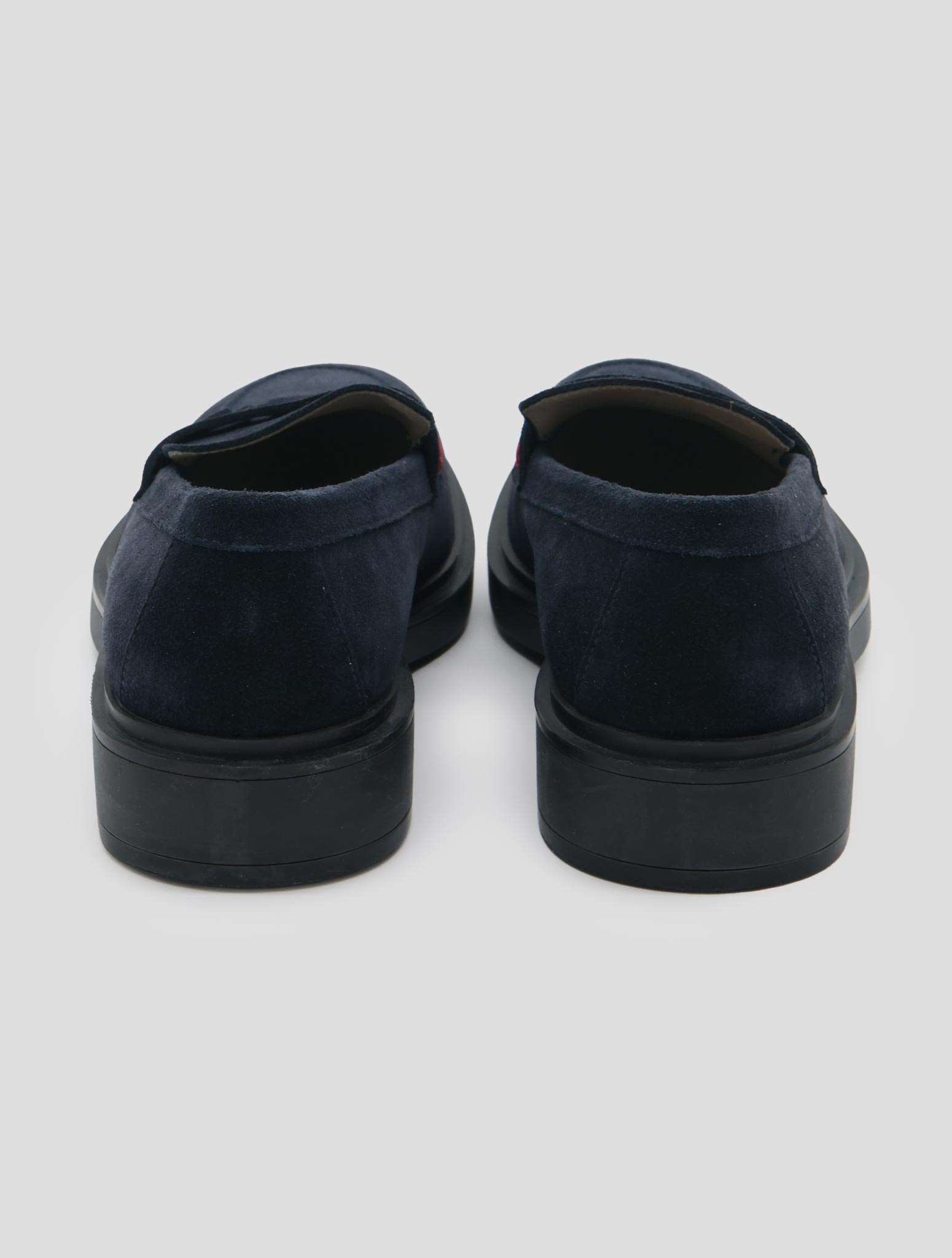 Kiton Blue Leather Suede Loafers
