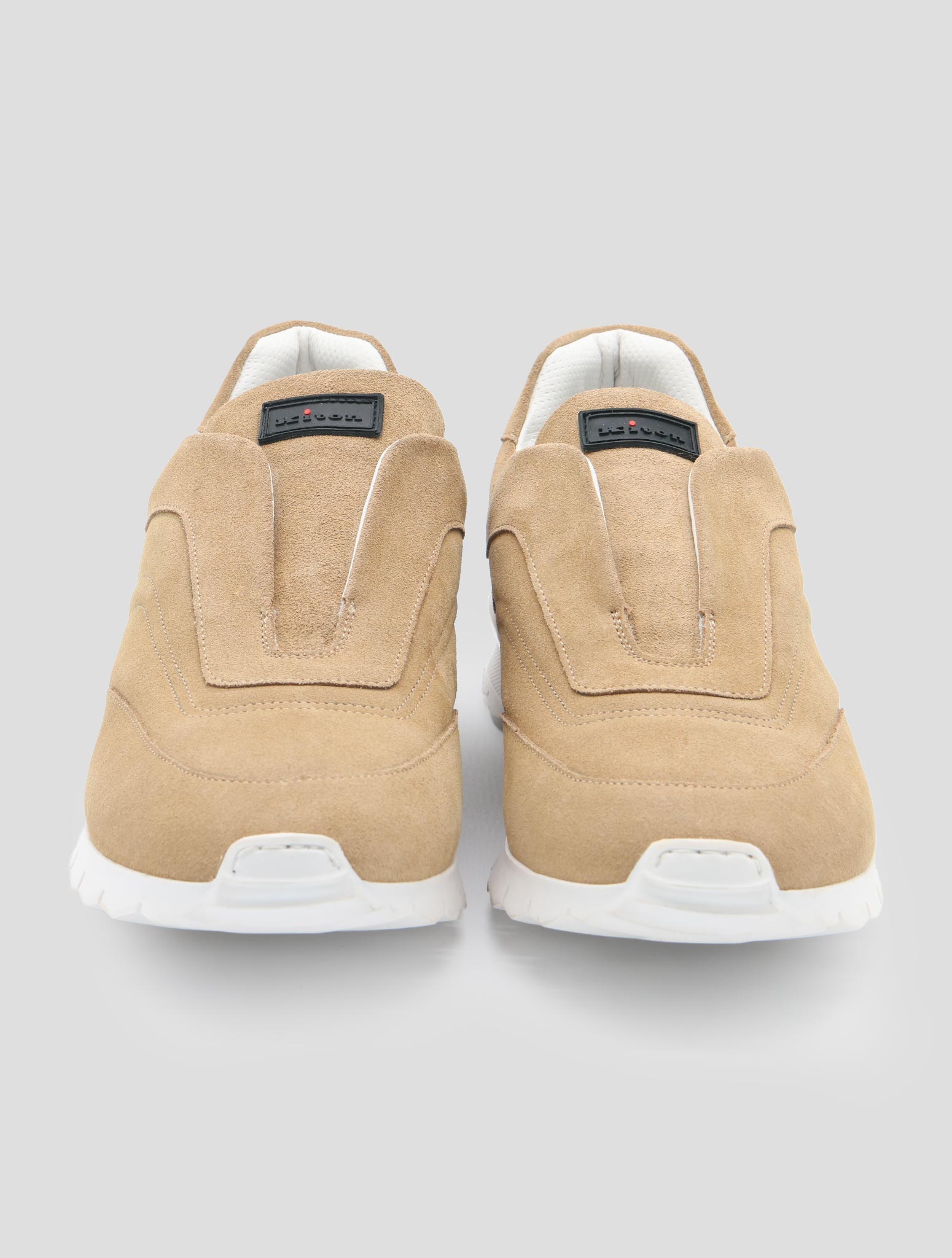 Kiton Beige Leather Suede Sneakers