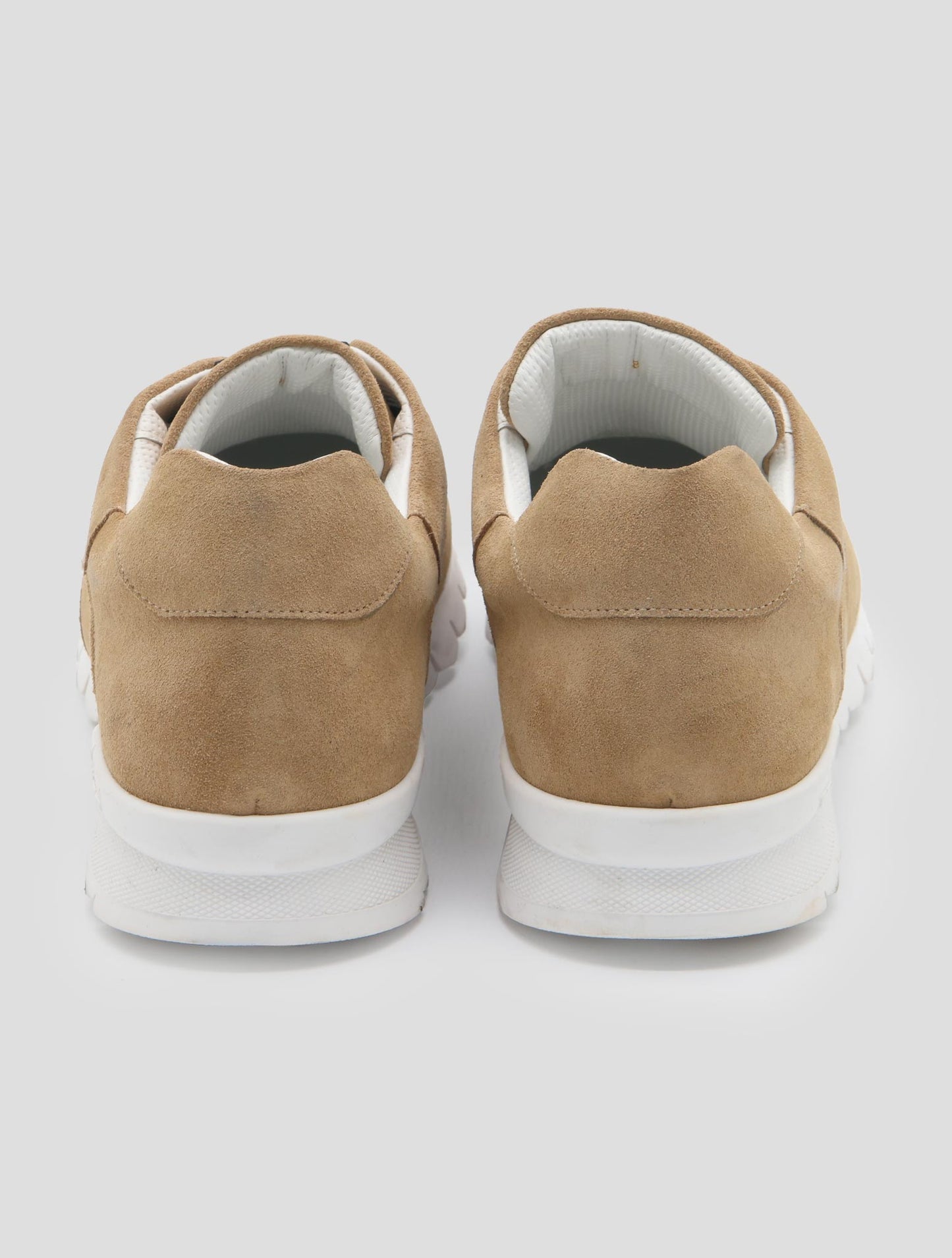 Kiton Beige Leather Suede Sneakers