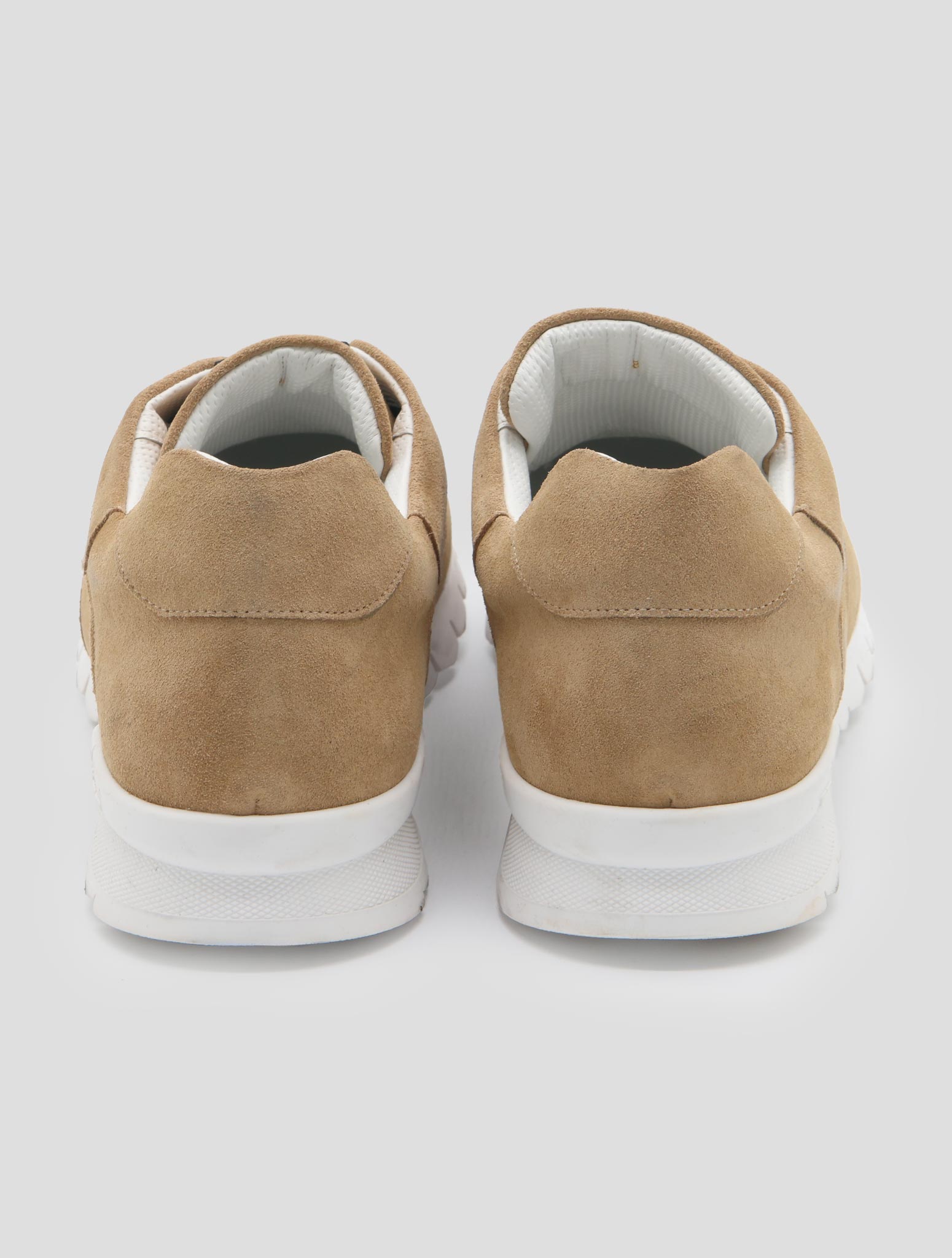 Kiton Beige Leather Suede Sneakers