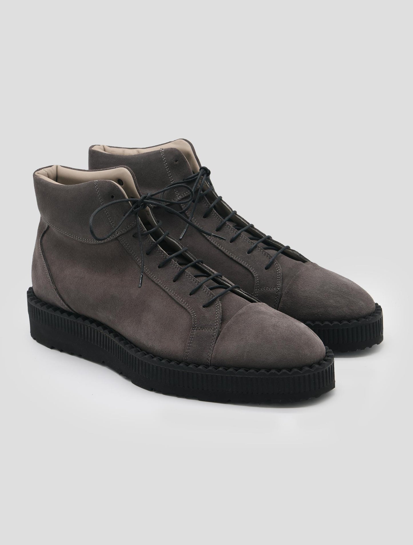 Kiton Gray Leather Suede Boots