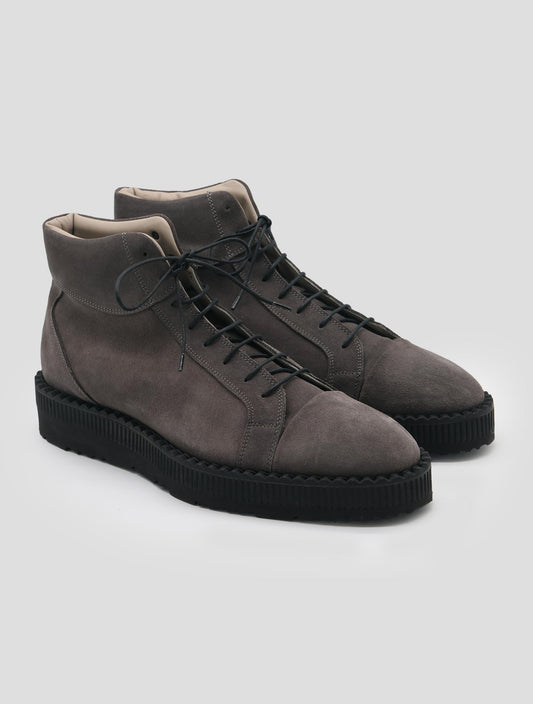 Kiton Gray Leather Suede Boots