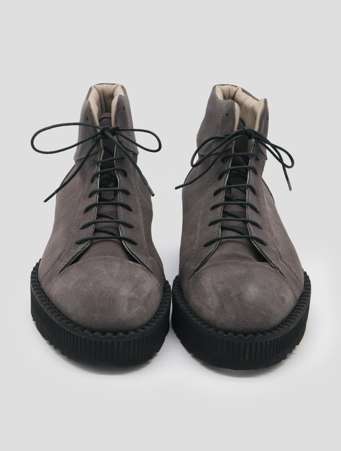 Kiton Gray Leather Suede Boots